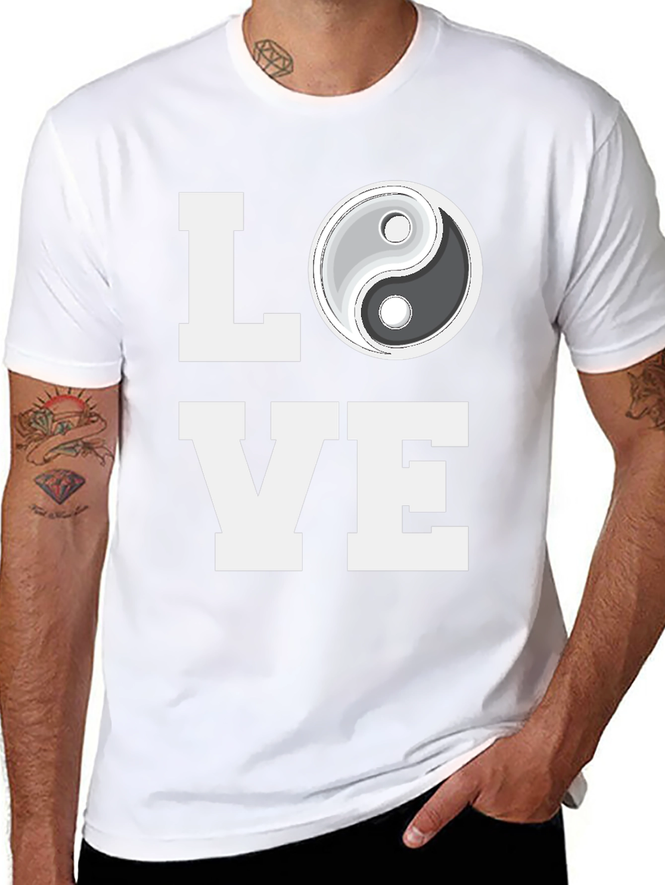 Yin Yang Love Graphic Tee - Trendy Black T-Shirt