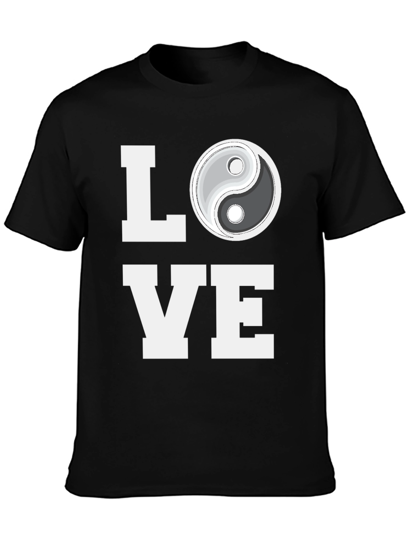 Yin Yang Love Graphic Tee - Trendy Black T-Shirt