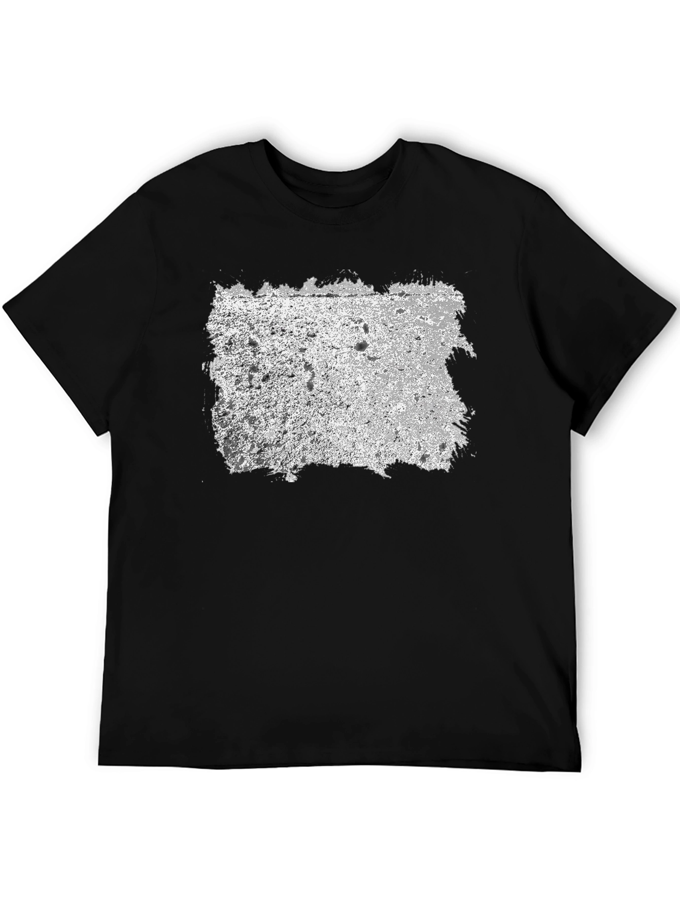 Textured Graphic Print Crew Neck T-Shirt