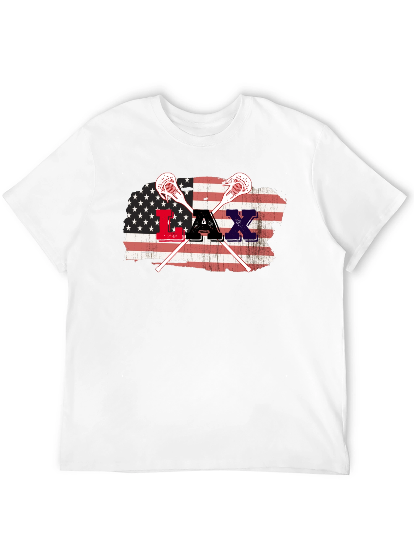American Flag Lacrosse Graphic T-Shirt