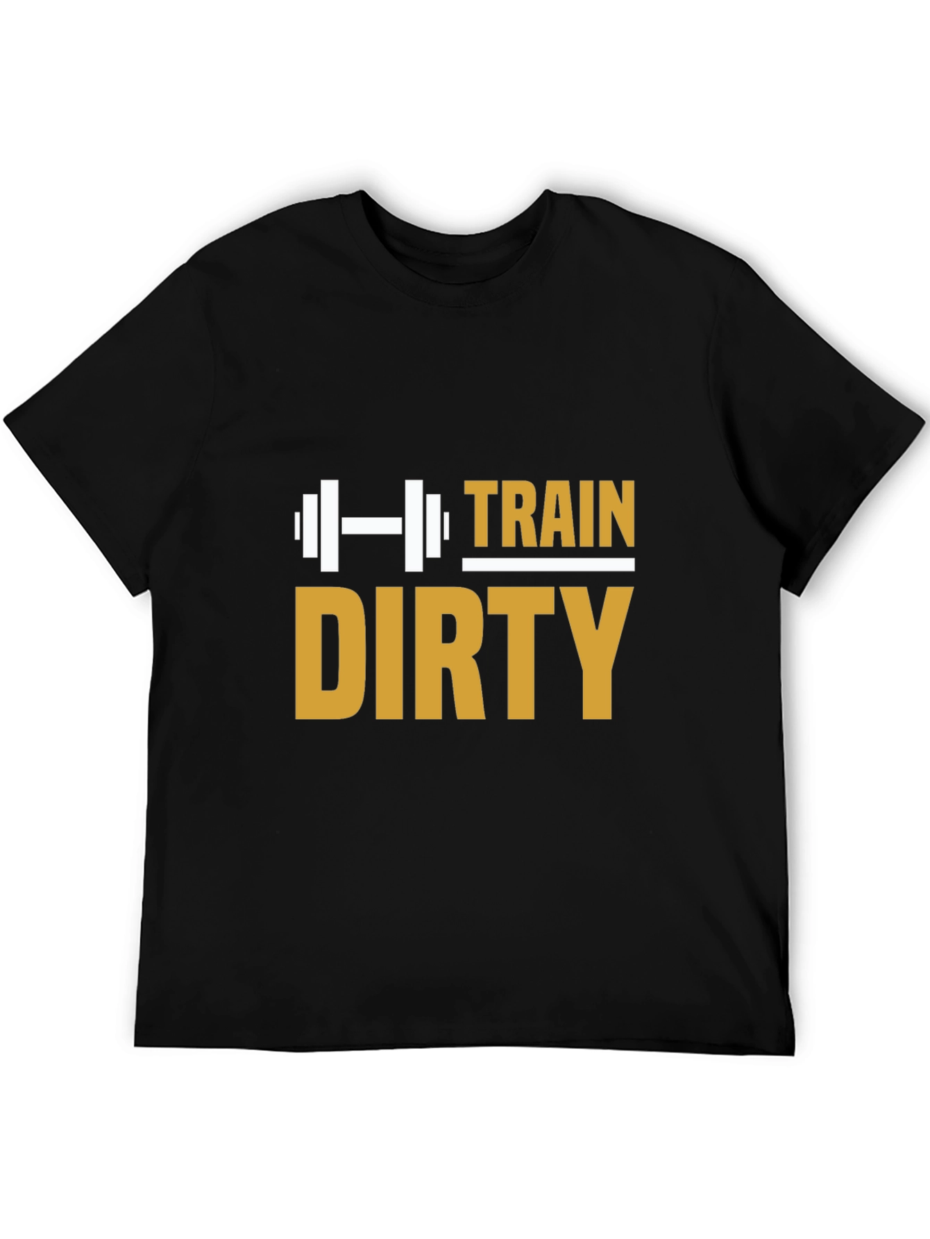 Train Dirty Graphic Tee - Black Cotton Gym Shirt