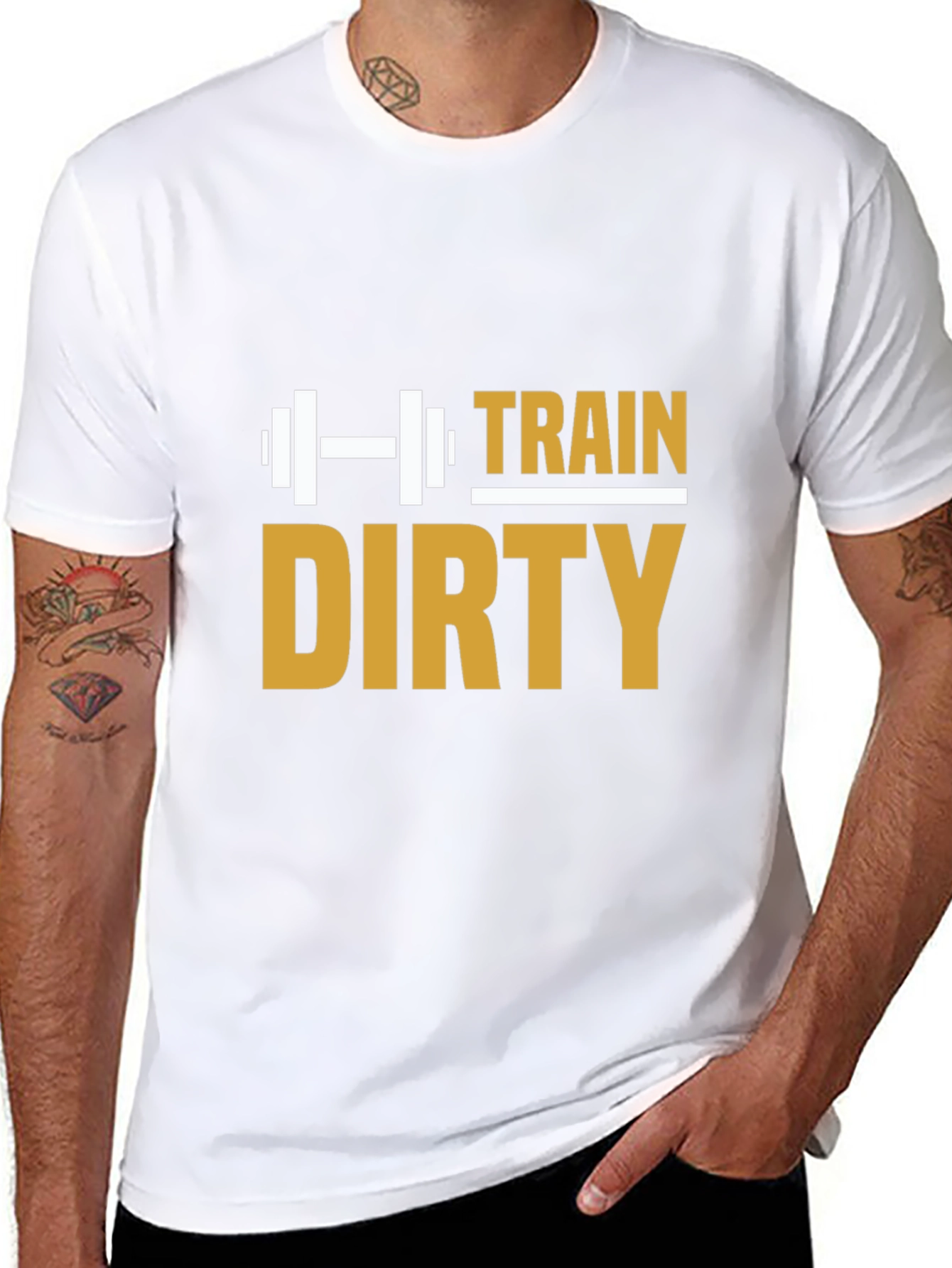 Train Dirty Graphic Tee - Black Cotton Gym Shirt