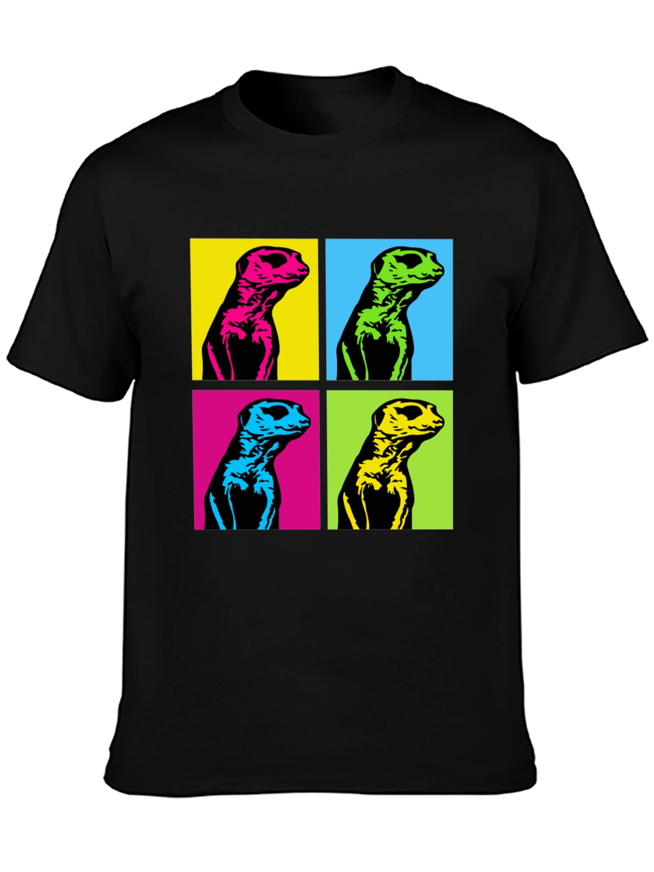 Pop Art Meerkat Graphic Tee - Unique Animal T-Shirt