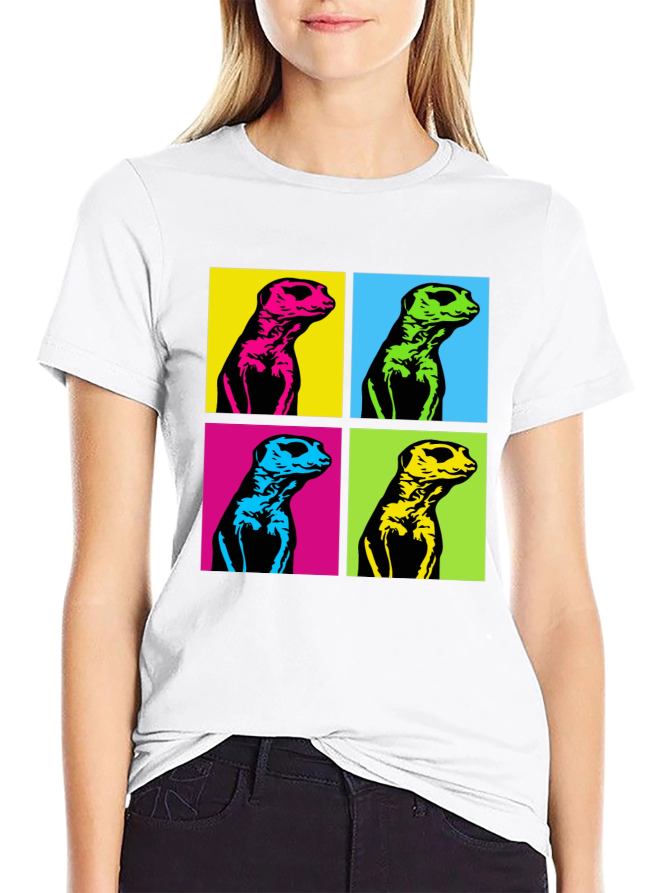 Pop Art Meerkat Graphic Tee - Unique Animal T-Shirt