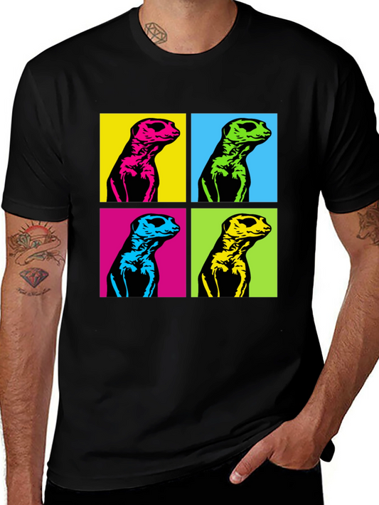 Pop Art Meerkat Graphic Tee - Unique Animal T-Shirt