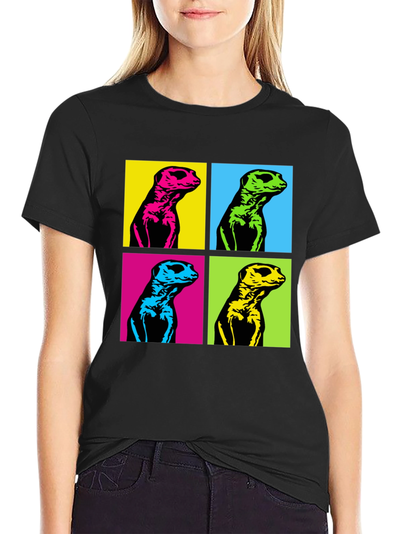 Pop Art Meerkat Graphic Tee - Unique Animal T-Shirt