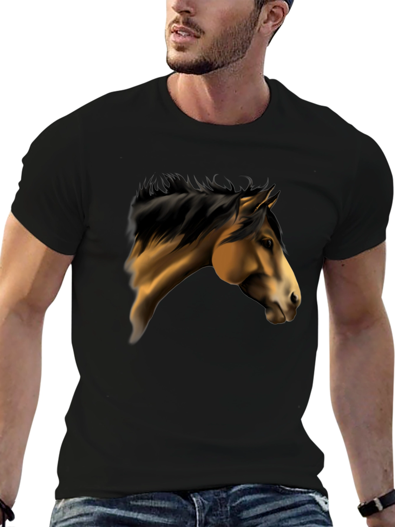 Horse Graphic Black T-Shirt