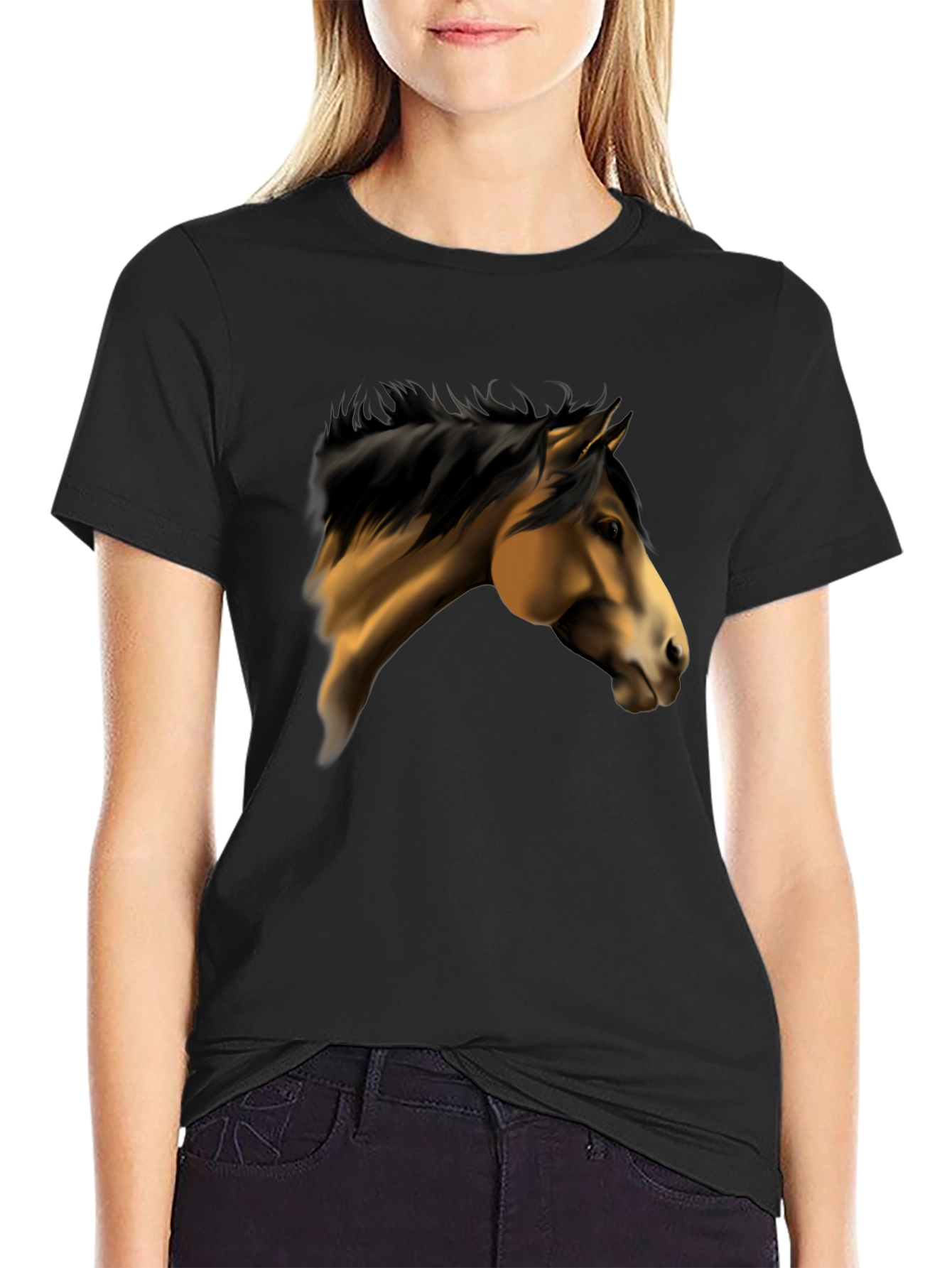 Horse Graphic Black T-Shirt
