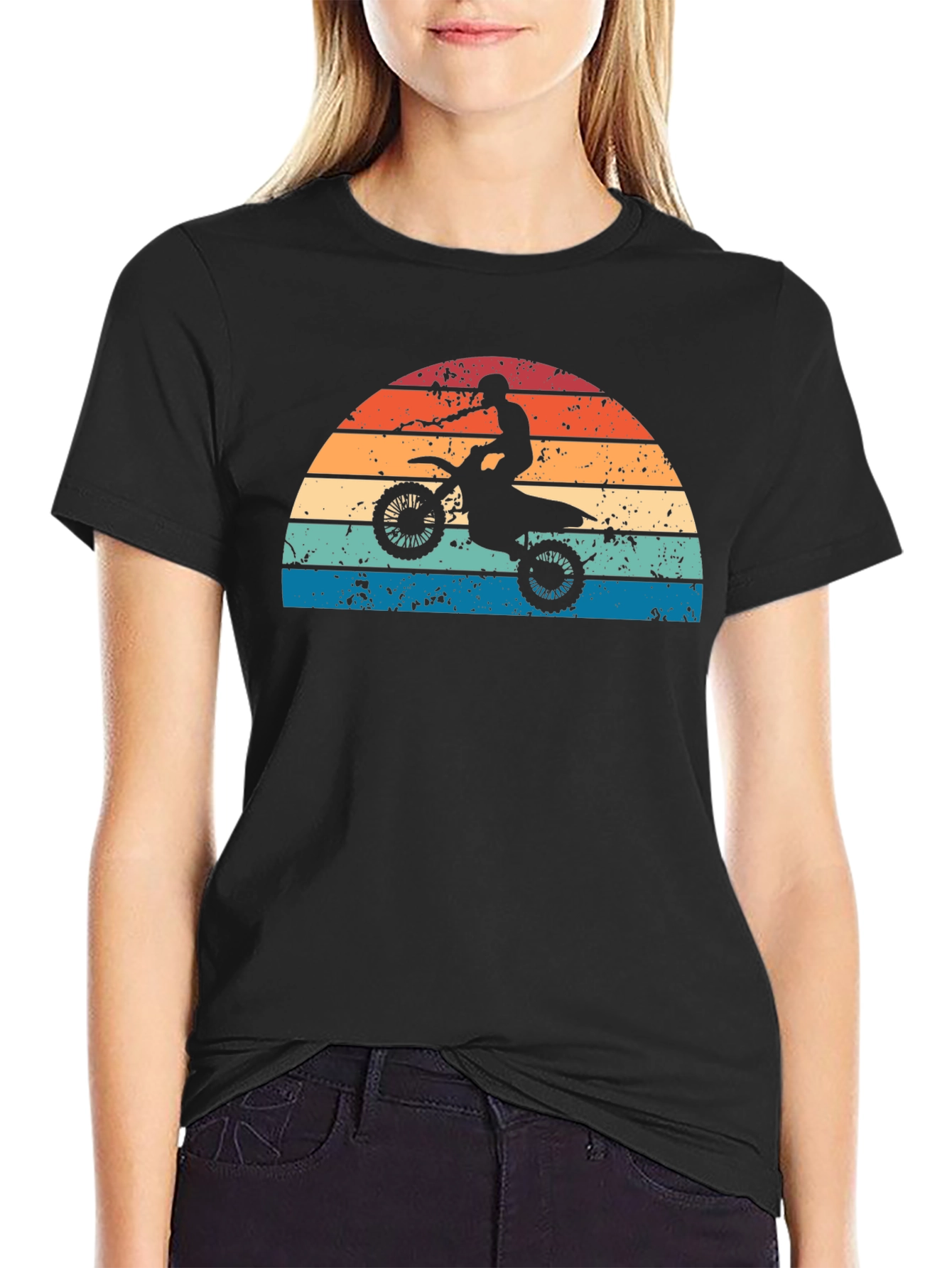 Retro Motocross Sunset Graphic Tee