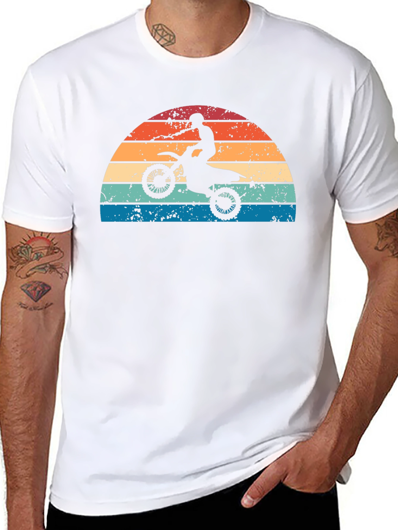 Retro Motocross Sunset Graphic Tee