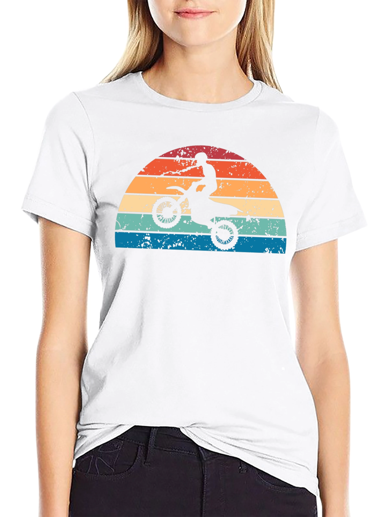 Retro Motocross Sunset Graphic Tee