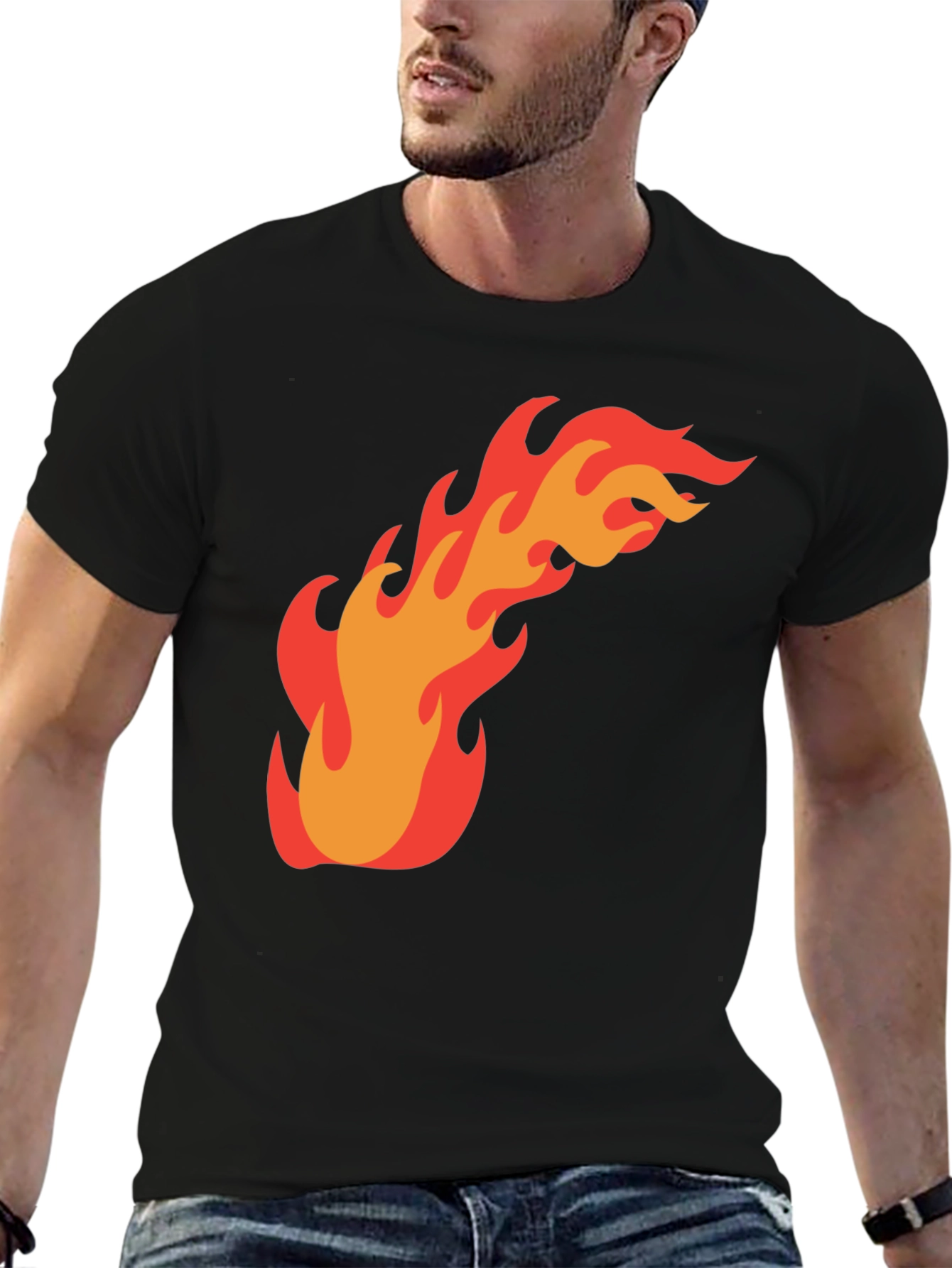 Flame Graphic Black T-Shirt - Bold Design