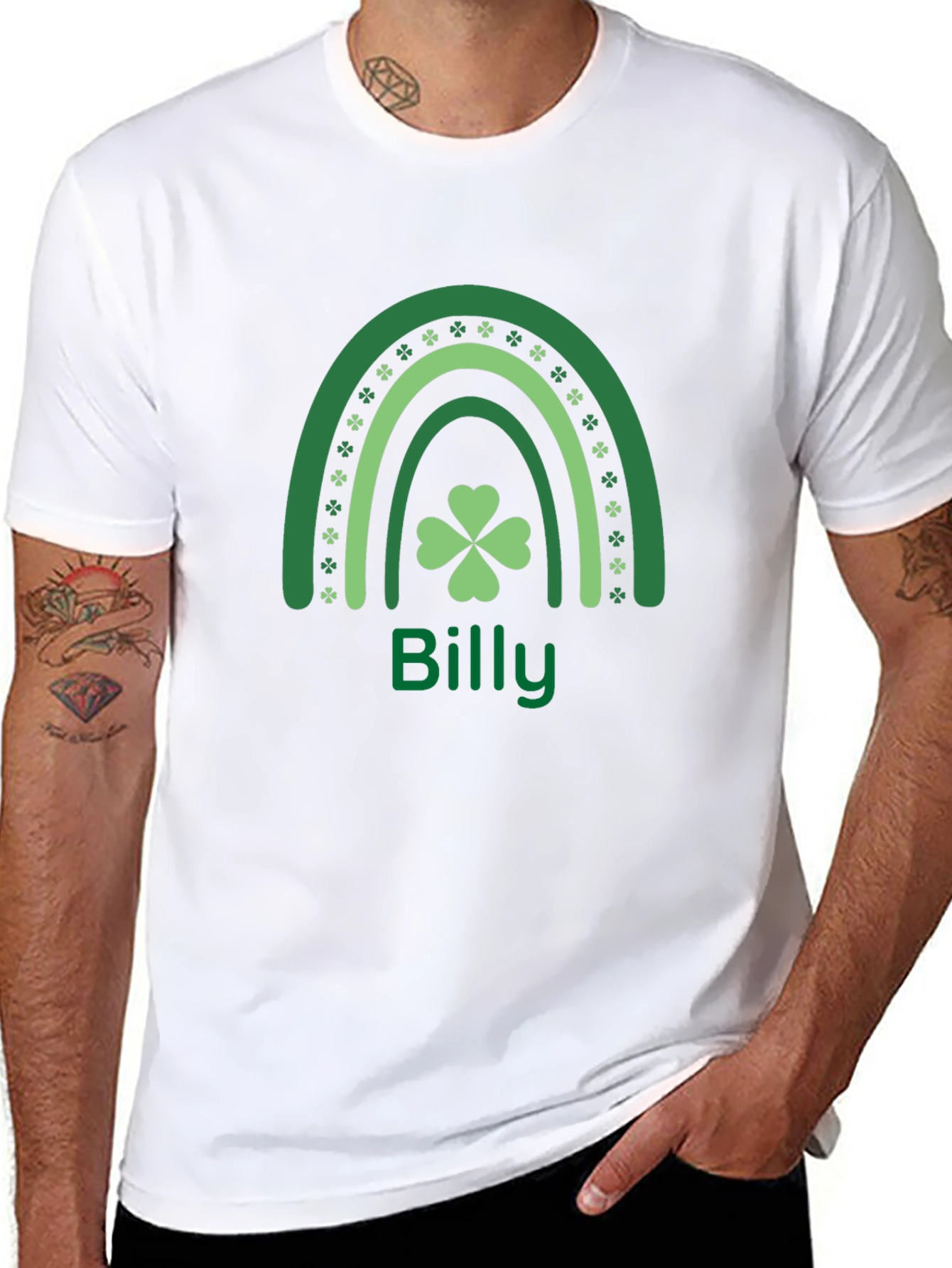 St. Patricks Day Billy Rainbow Clover Graphic Tee