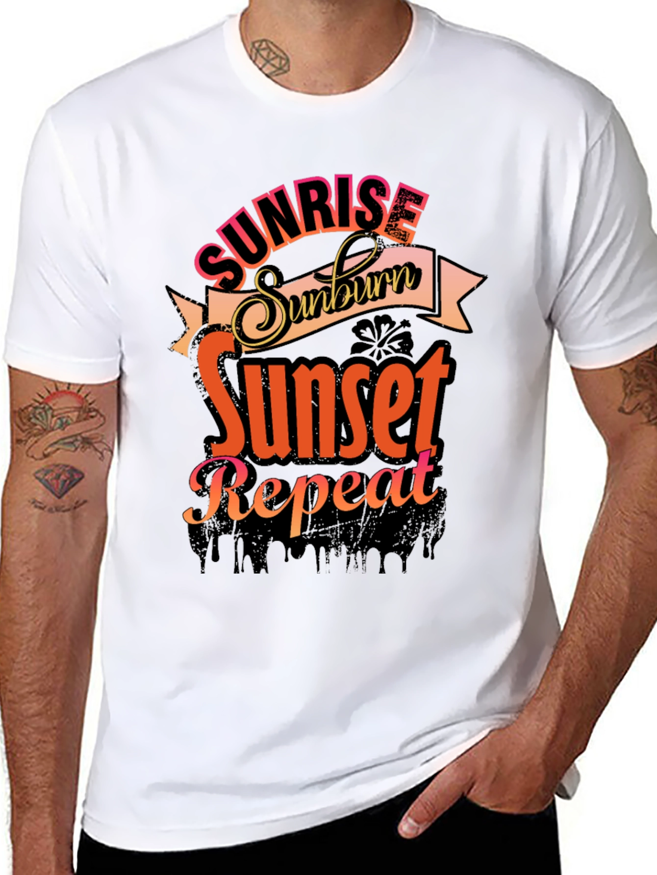 Sunrise Sunburn Sunset Repeat Graphic Tee