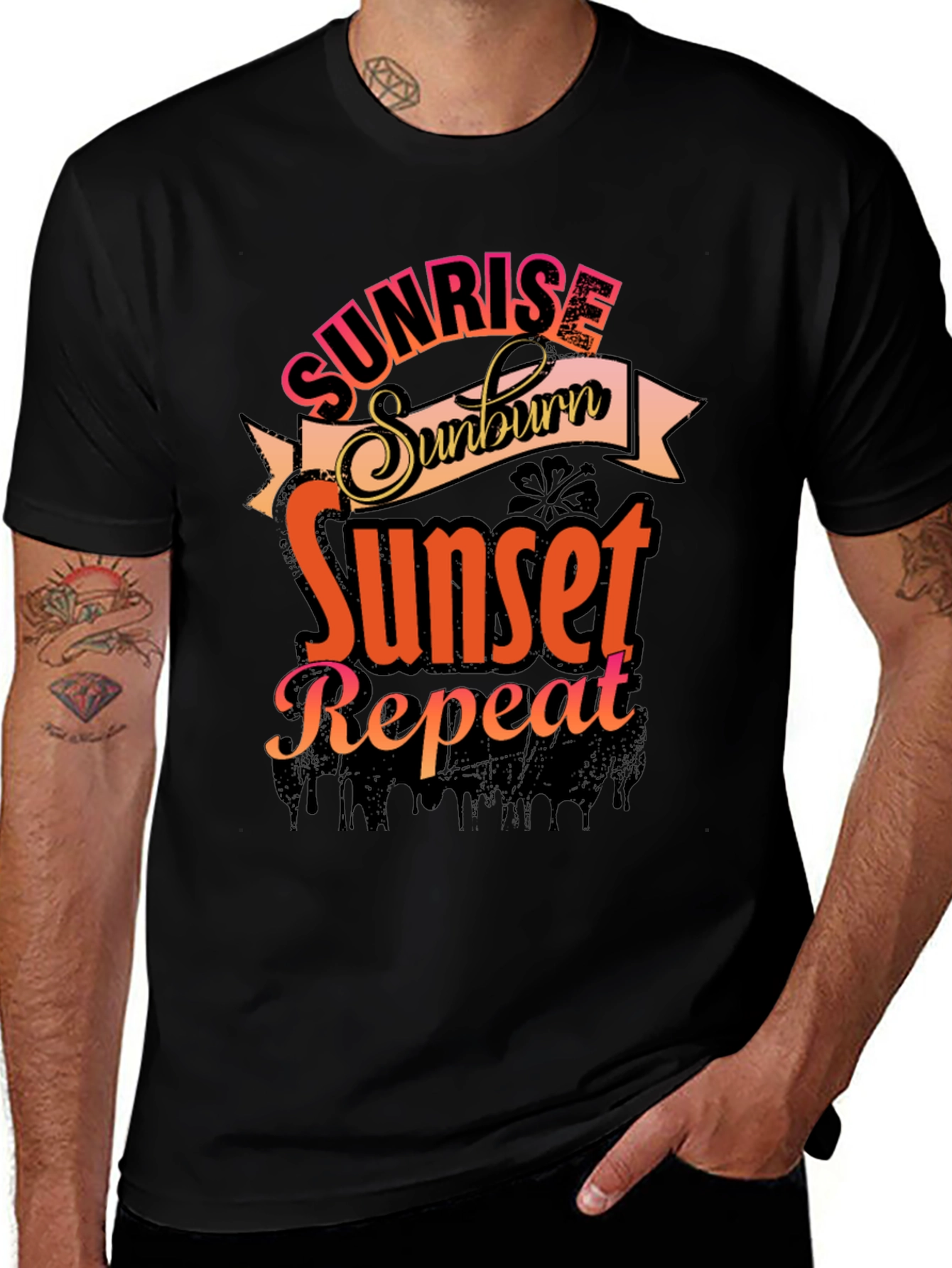 Sunrise Sunburn Sunset Repeat Graphic Tee