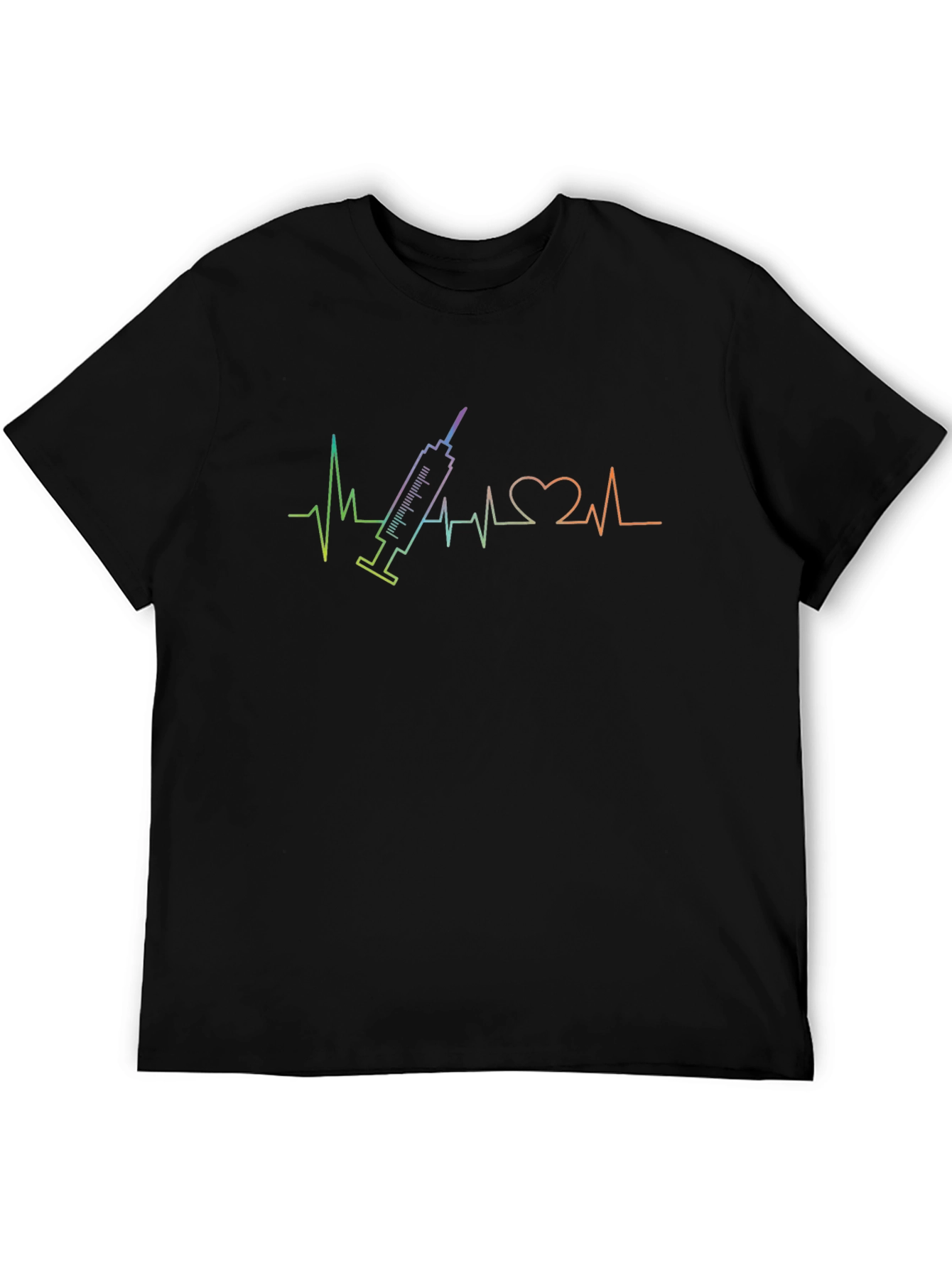 Vaccine Heartbeat Graphic Tee - Black