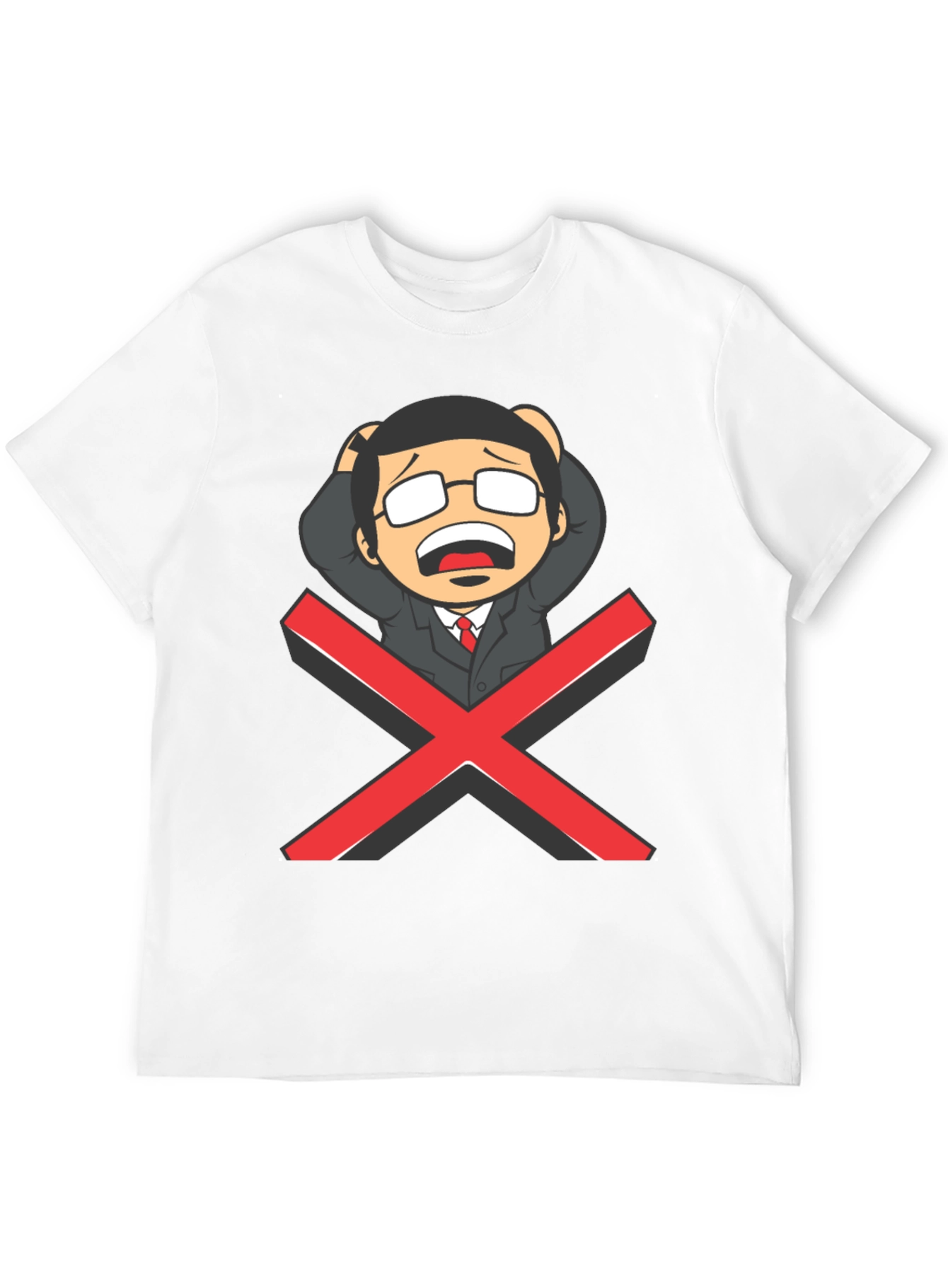 Black T-Shirt with Cartoon X Graphic