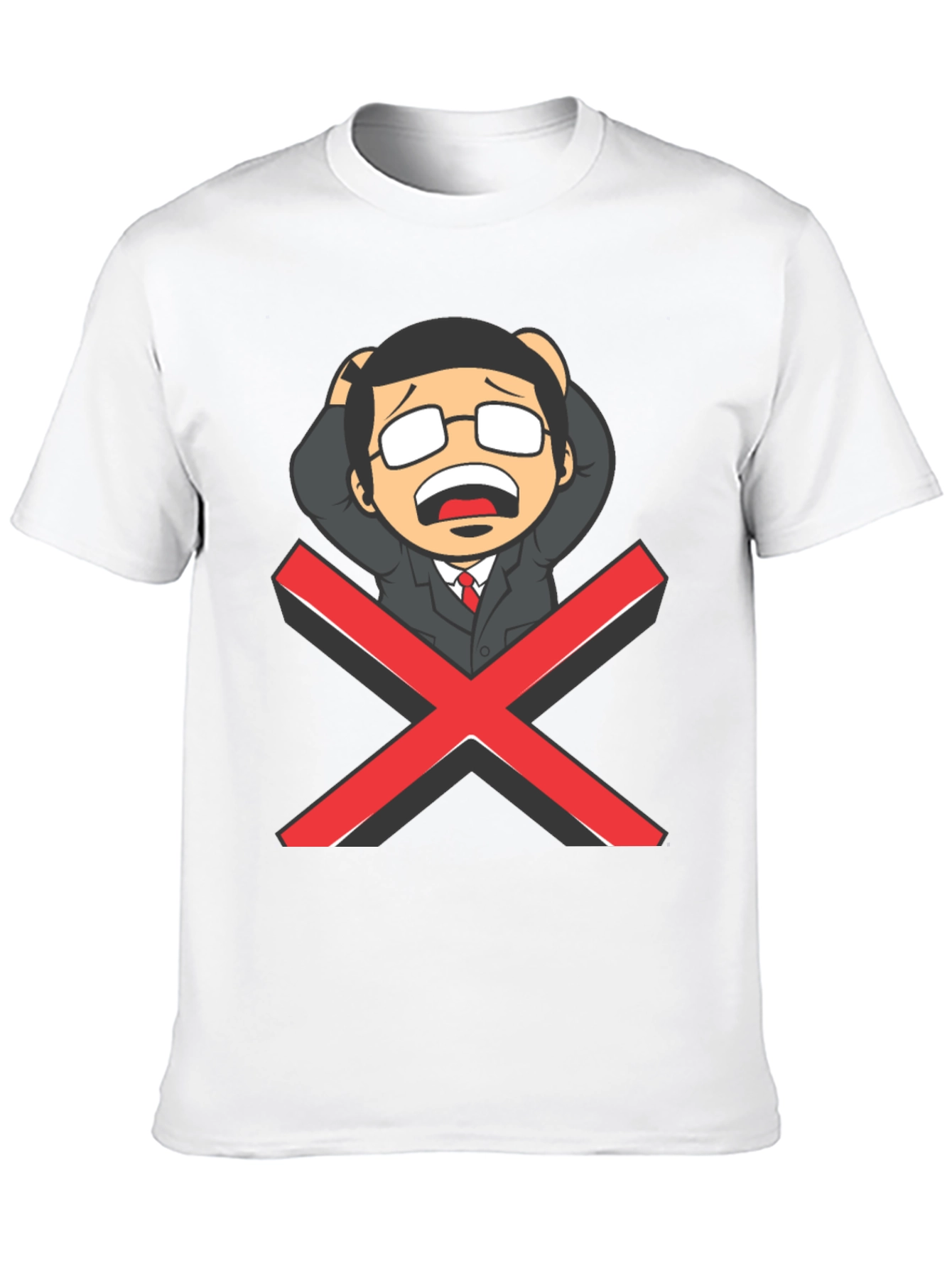 Black T-Shirt with Cartoon X Graphic