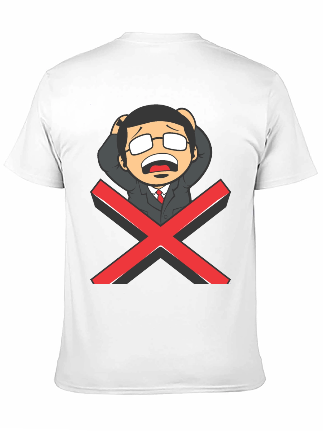 Black T-Shirt with Cartoon X Graphic