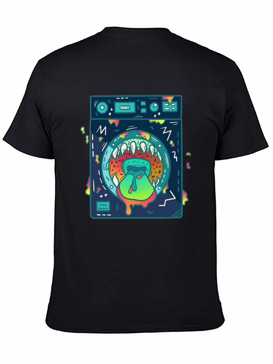Monster Washing Machine Graphic Tee - Black