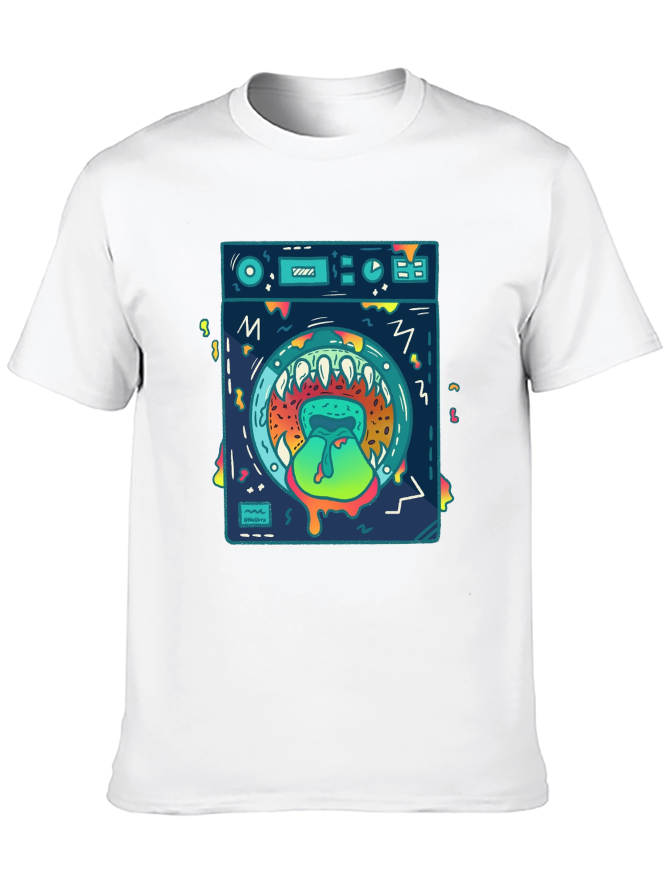 Monster Washing Machine Graphic Tee - Black