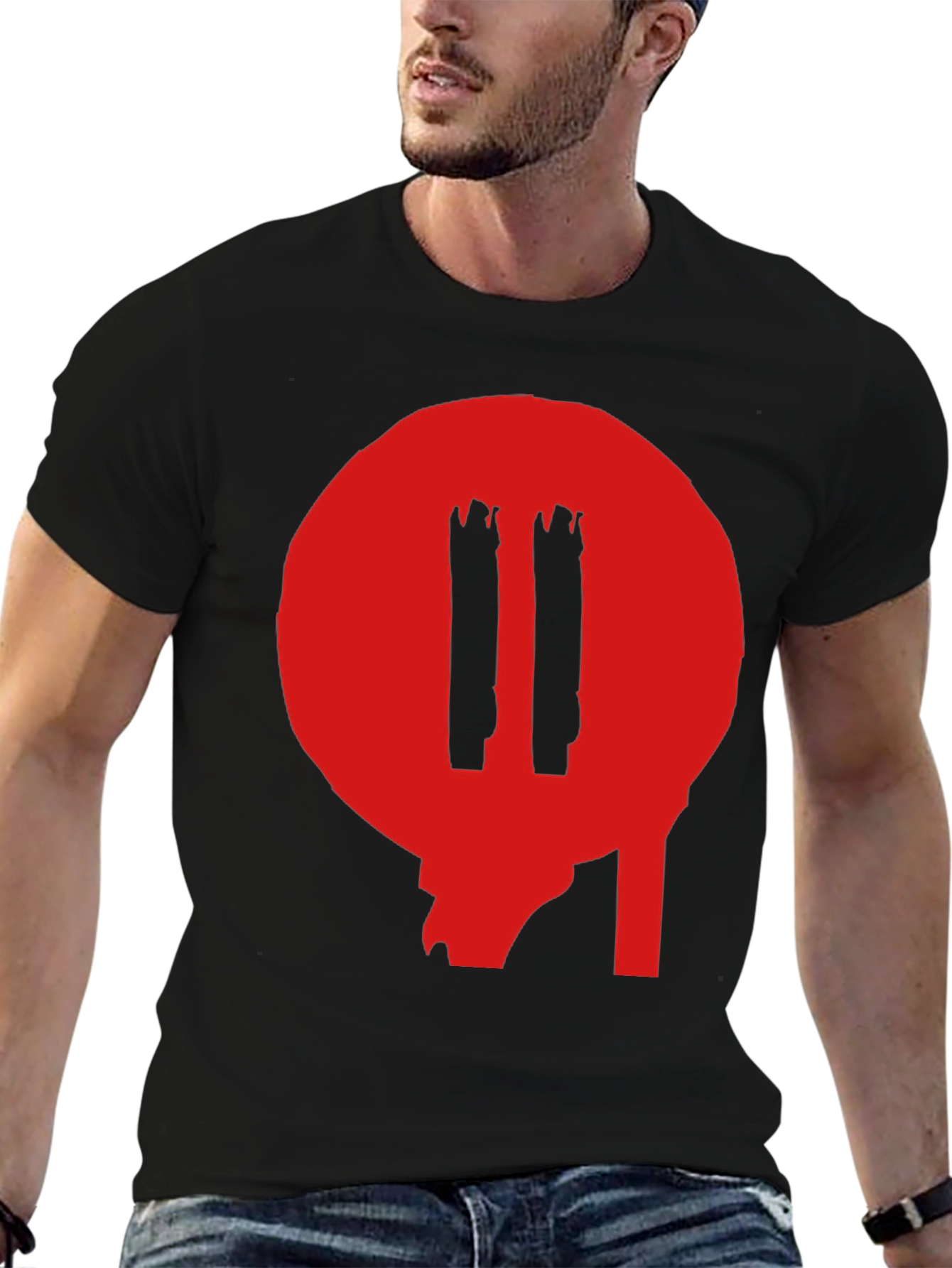 Black T-Shirt with Red Graphic