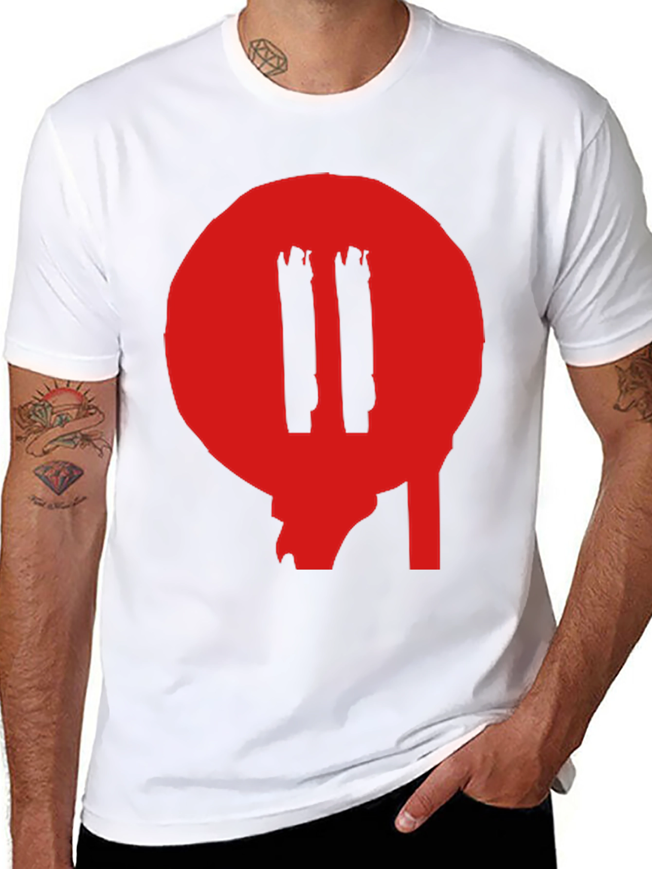 Black T-Shirt with Red Graphic