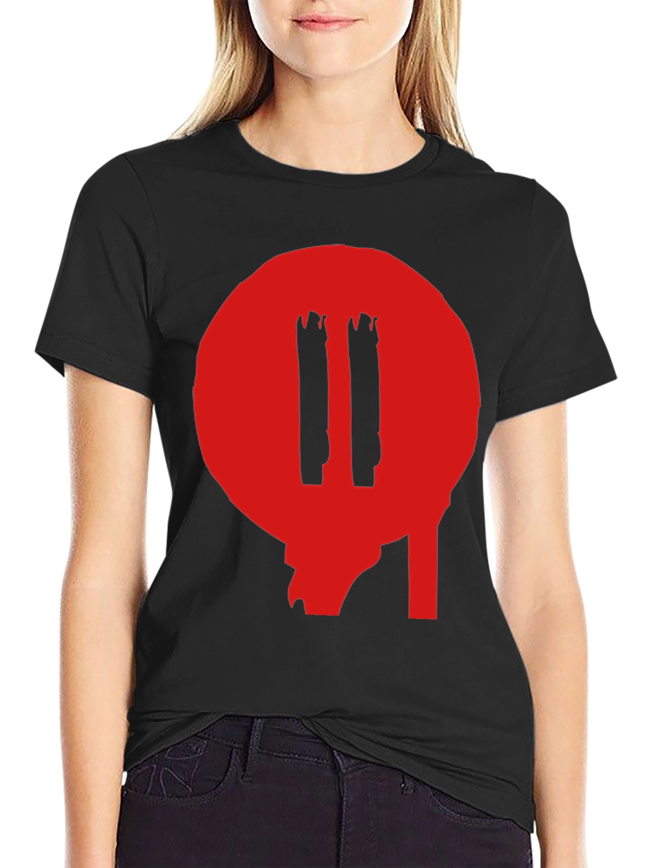 Black T-Shirt with Red Graphic