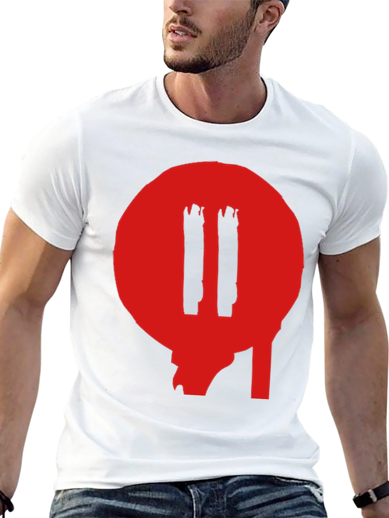 Black T-Shirt with Red Graphic