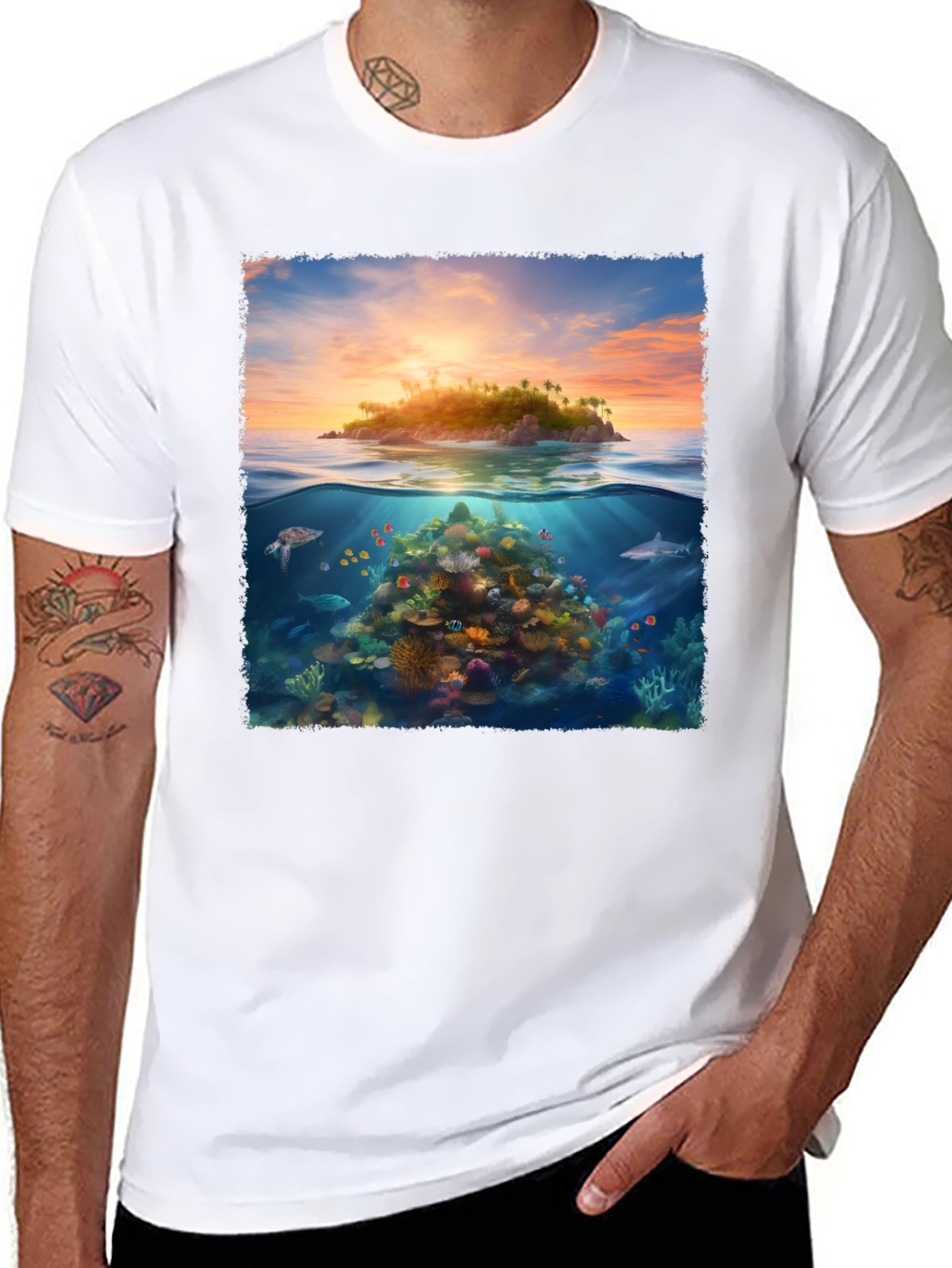 Tropical Island Reef Graphic Tee
