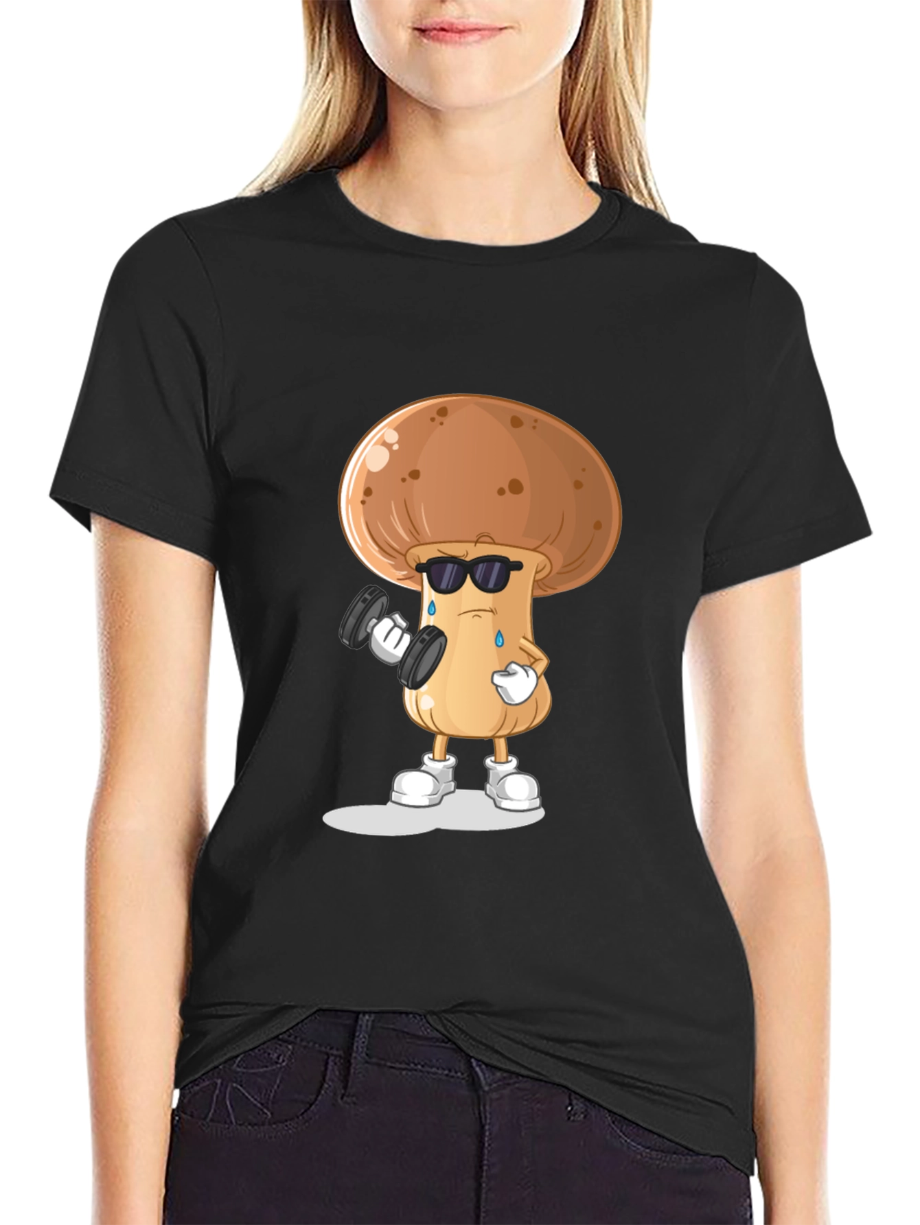 Mushroom Gym Black T-shirt