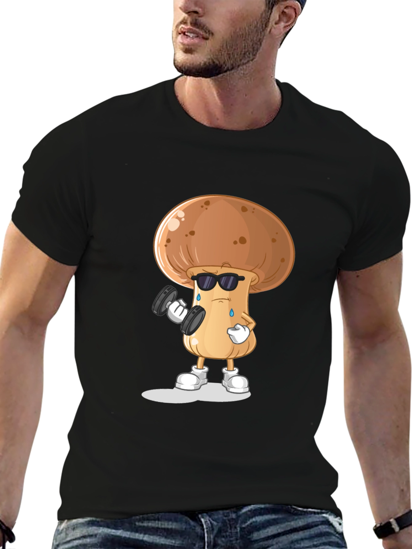 Mushroom Gym Black T-shirt