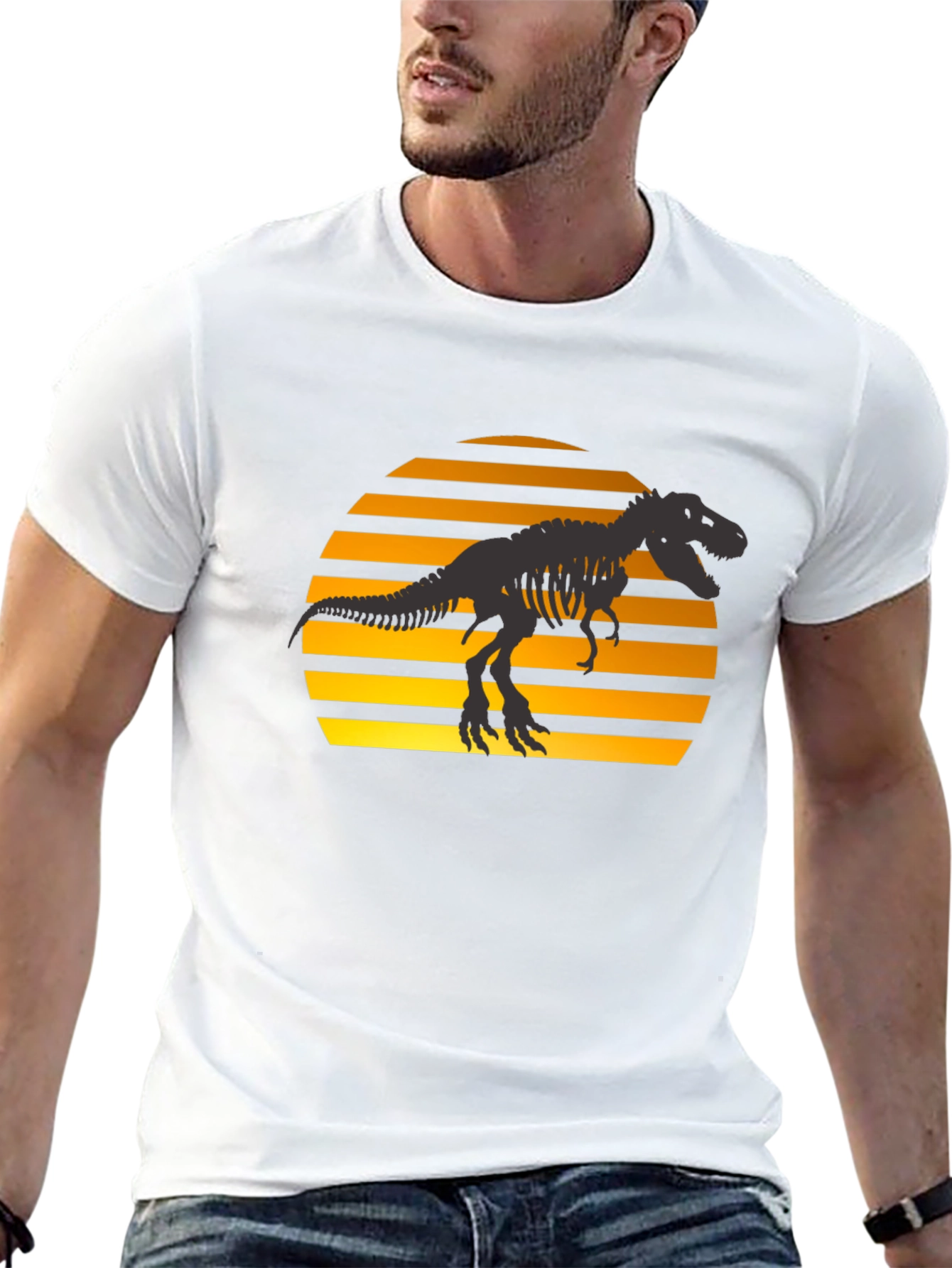Dino Sunset T-Shirt - Black Graphic Tee