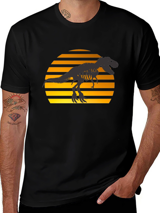 Dino Sunset T-Shirt - Black Graphic Tee