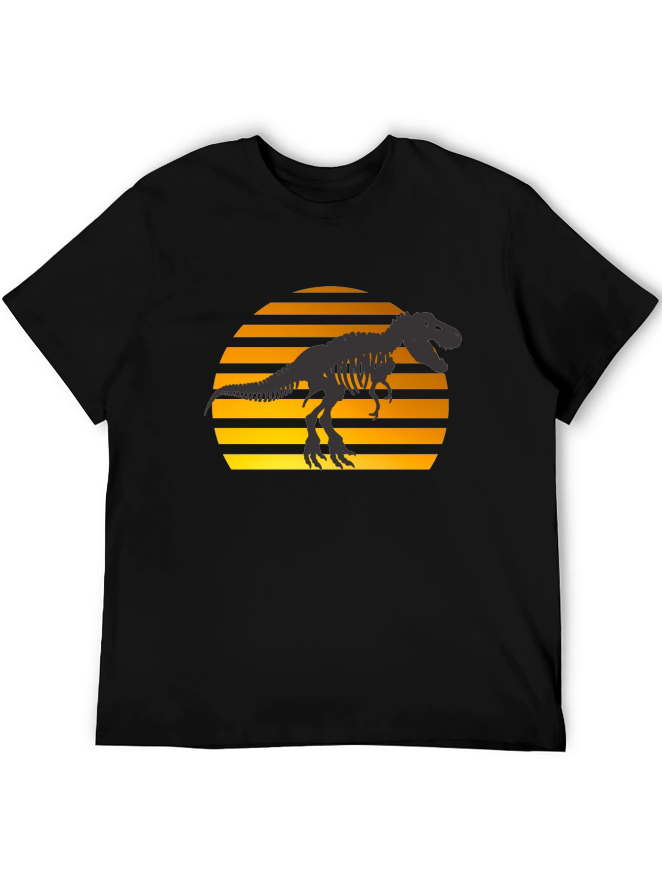 Dino Sunset T-Shirt - Black Graphic Tee