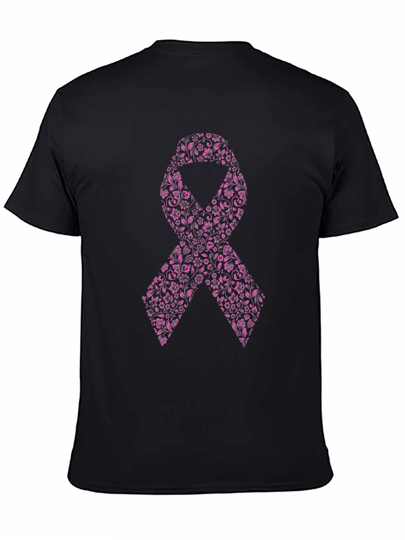 Floral Pink Ribbon Graphic Tee