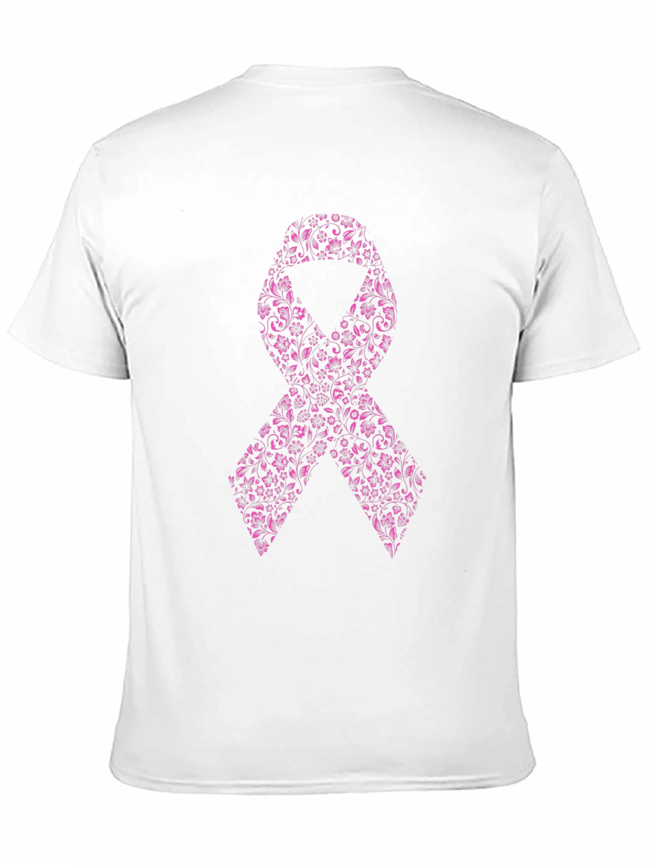 Floral Pink Ribbon Graphic Tee