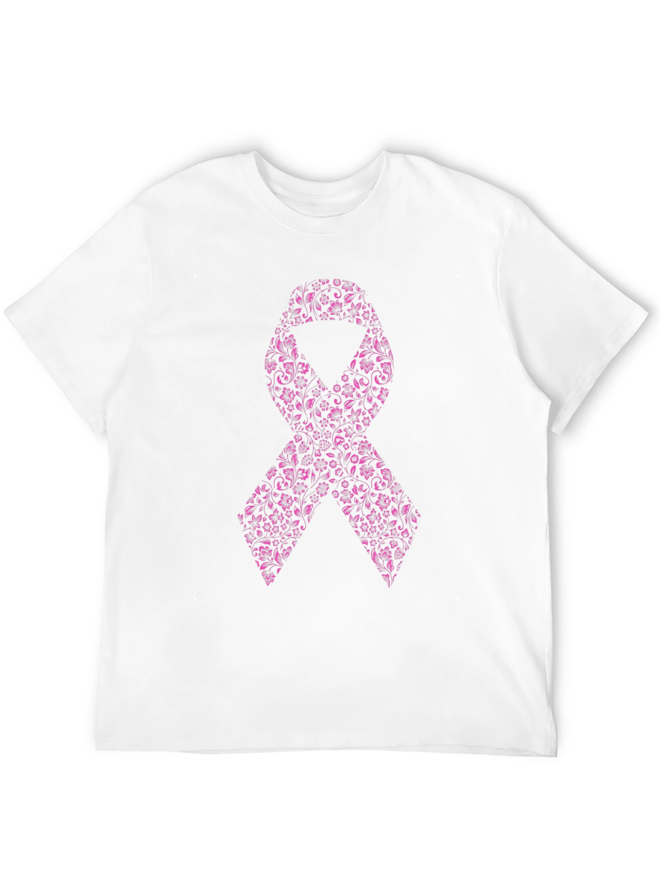 Floral Pink Ribbon Graphic Tee