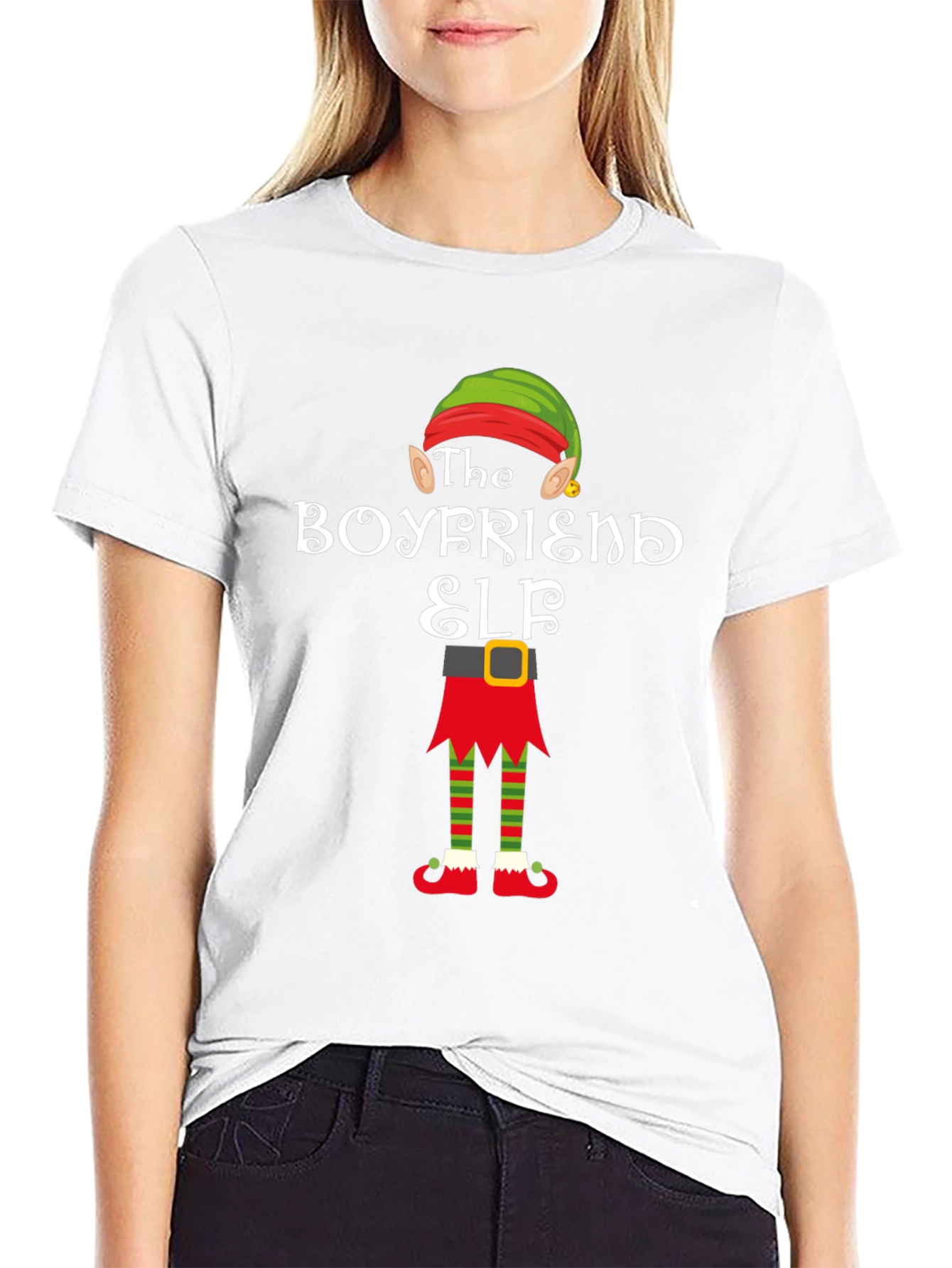 Boyfriend Elf Holiday Graphic Tee