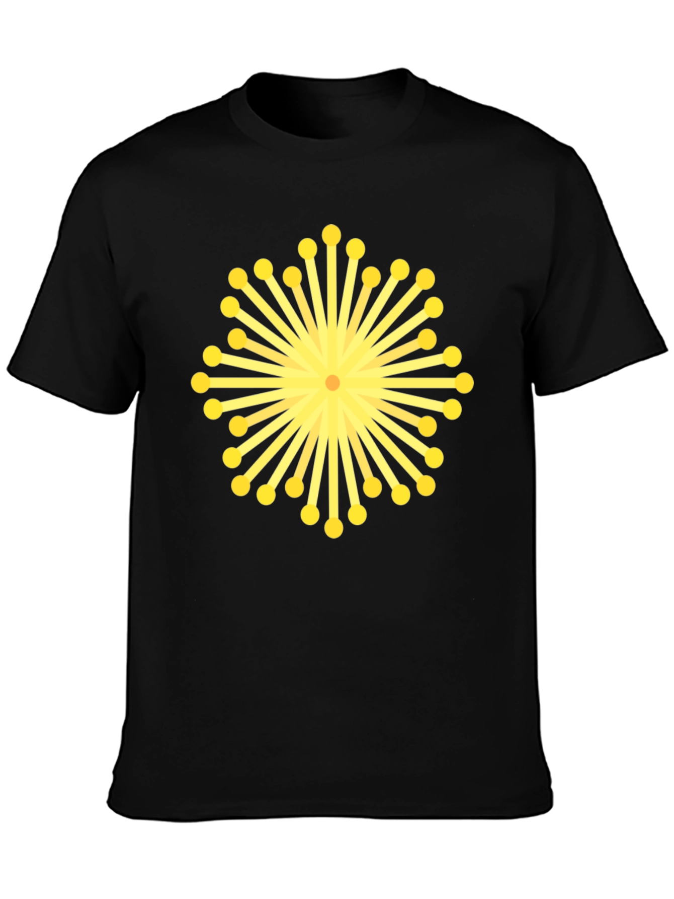Geometric Burst Graphic Black T-Shirt
