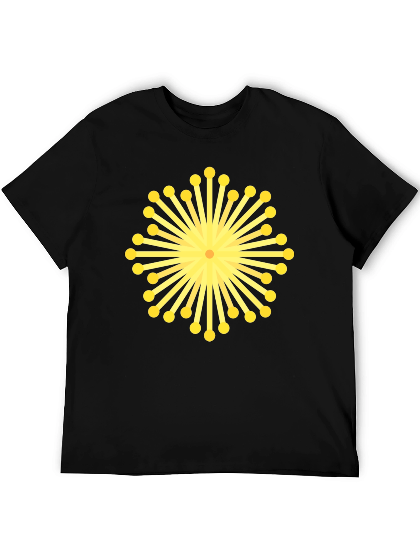 Geometric Burst Graphic Black T-Shirt