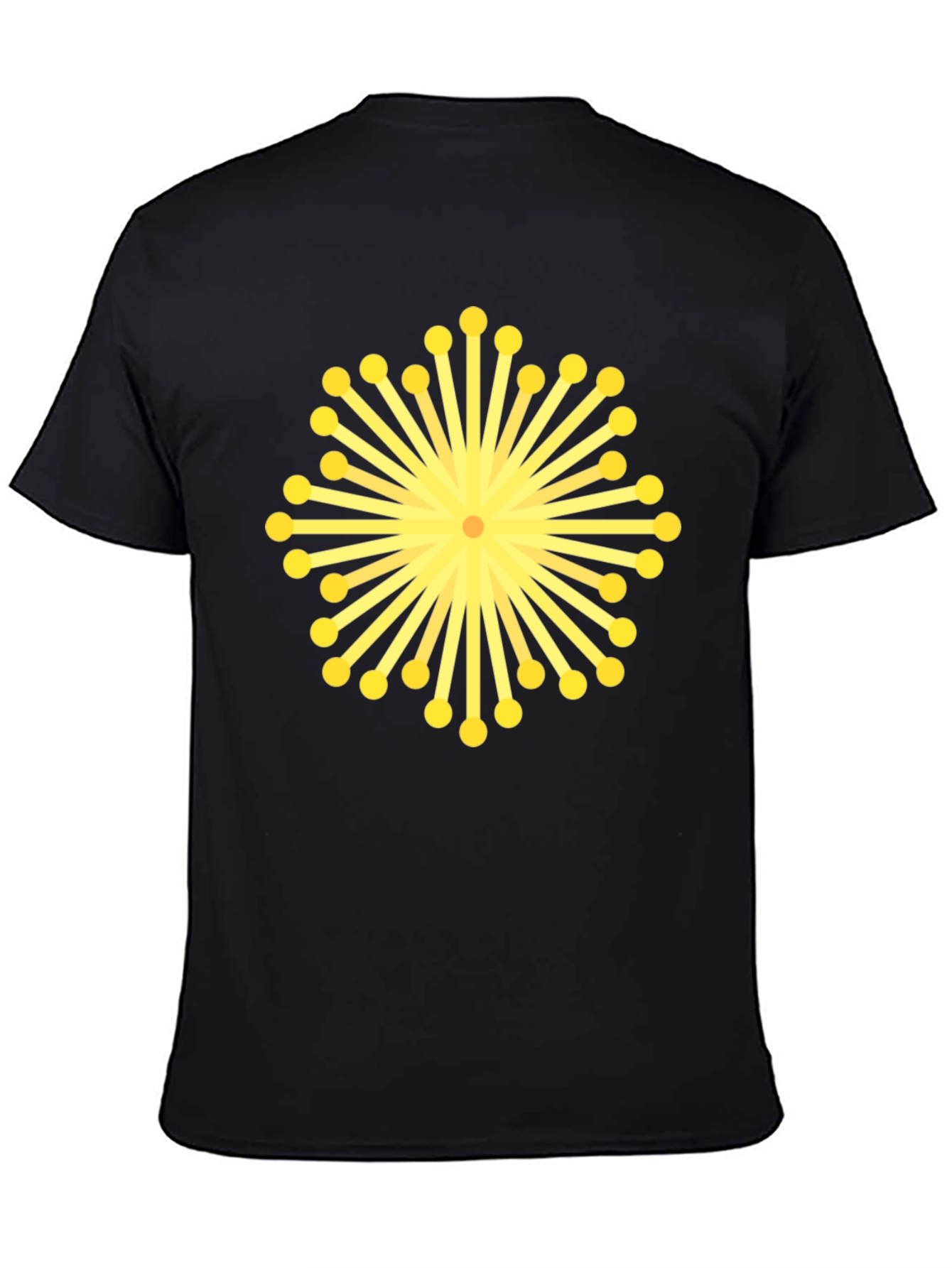 Geometric Burst Graphic Black T-Shirt