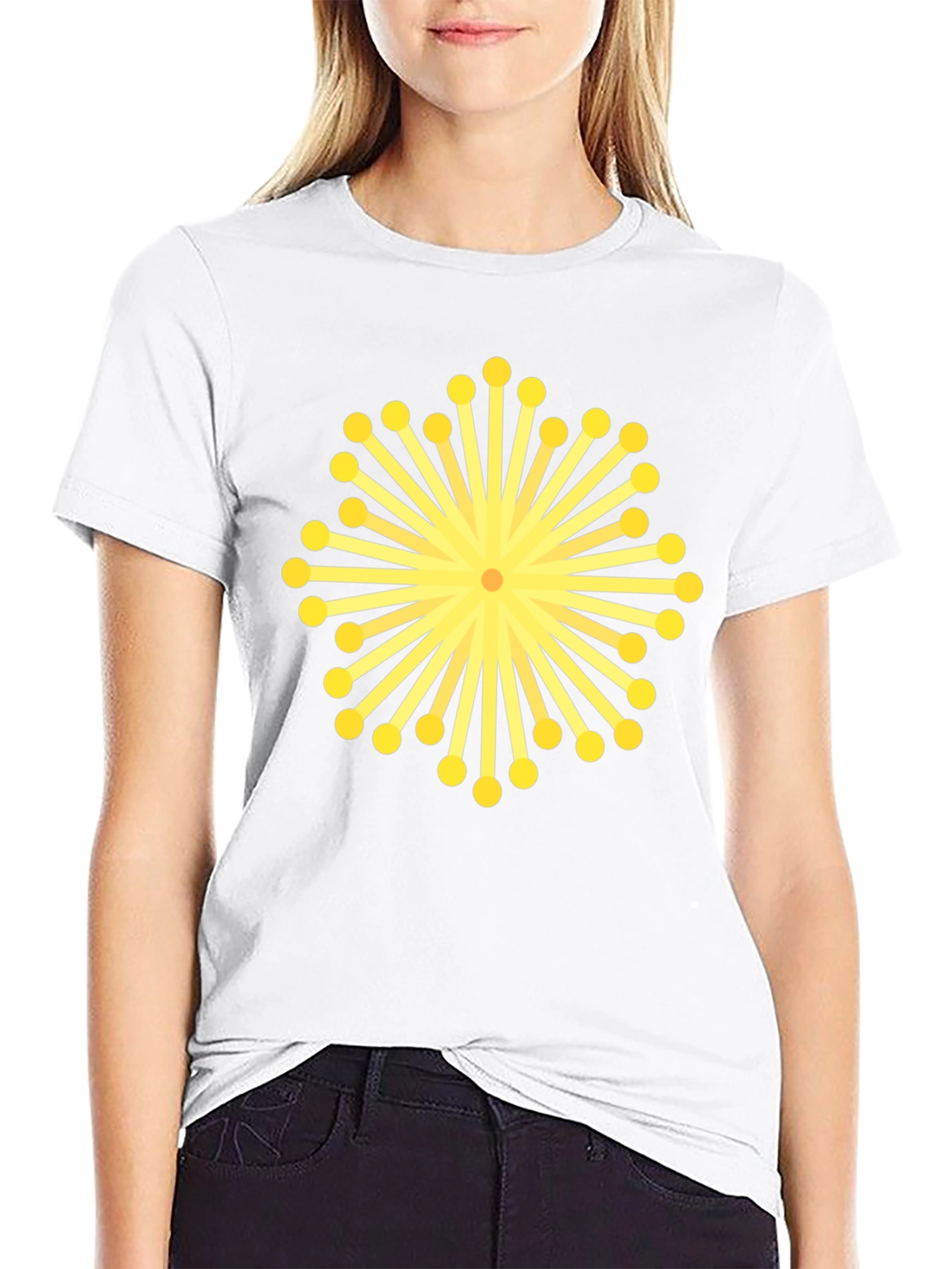 Geometric Burst Graphic Black T-Shirt