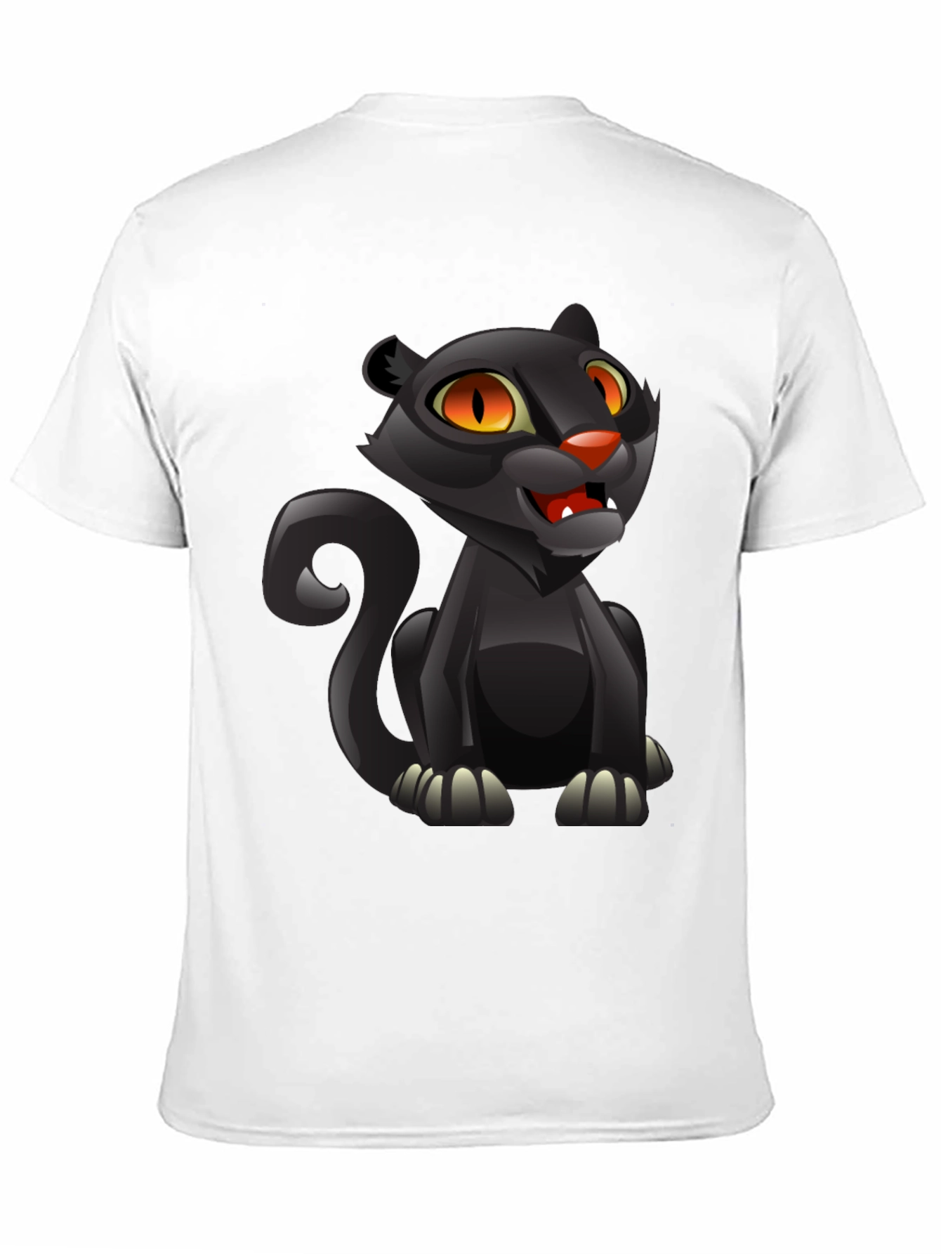 Cartoon Black Panther Graphic T-Shirt