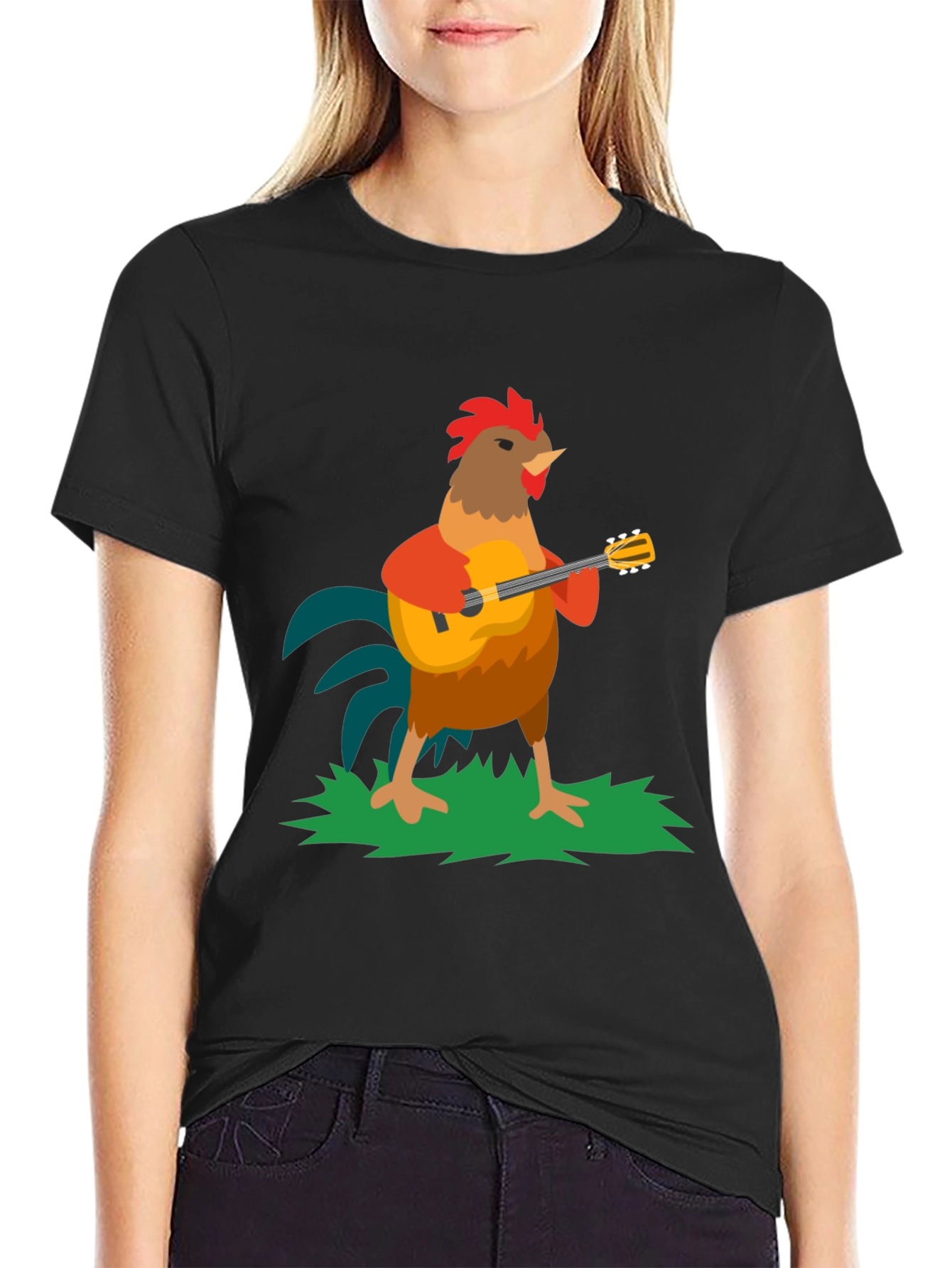 Rooster Musician Graphic Tee