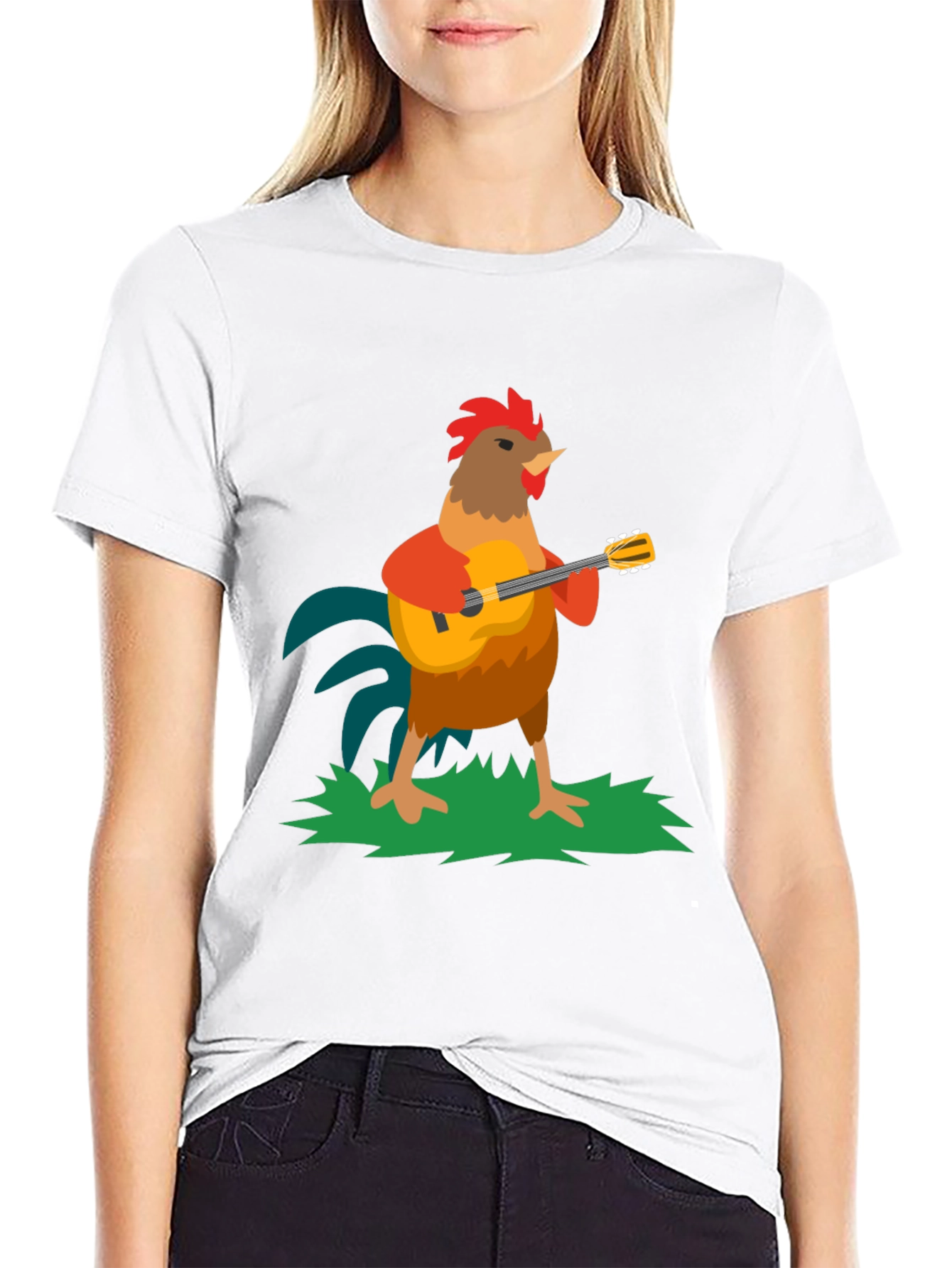 Rooster Musician Graphic Tee