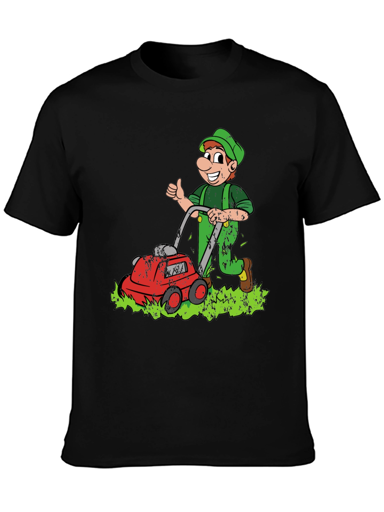 Lawn Mower Man Cartoon Graphic T-Shirt