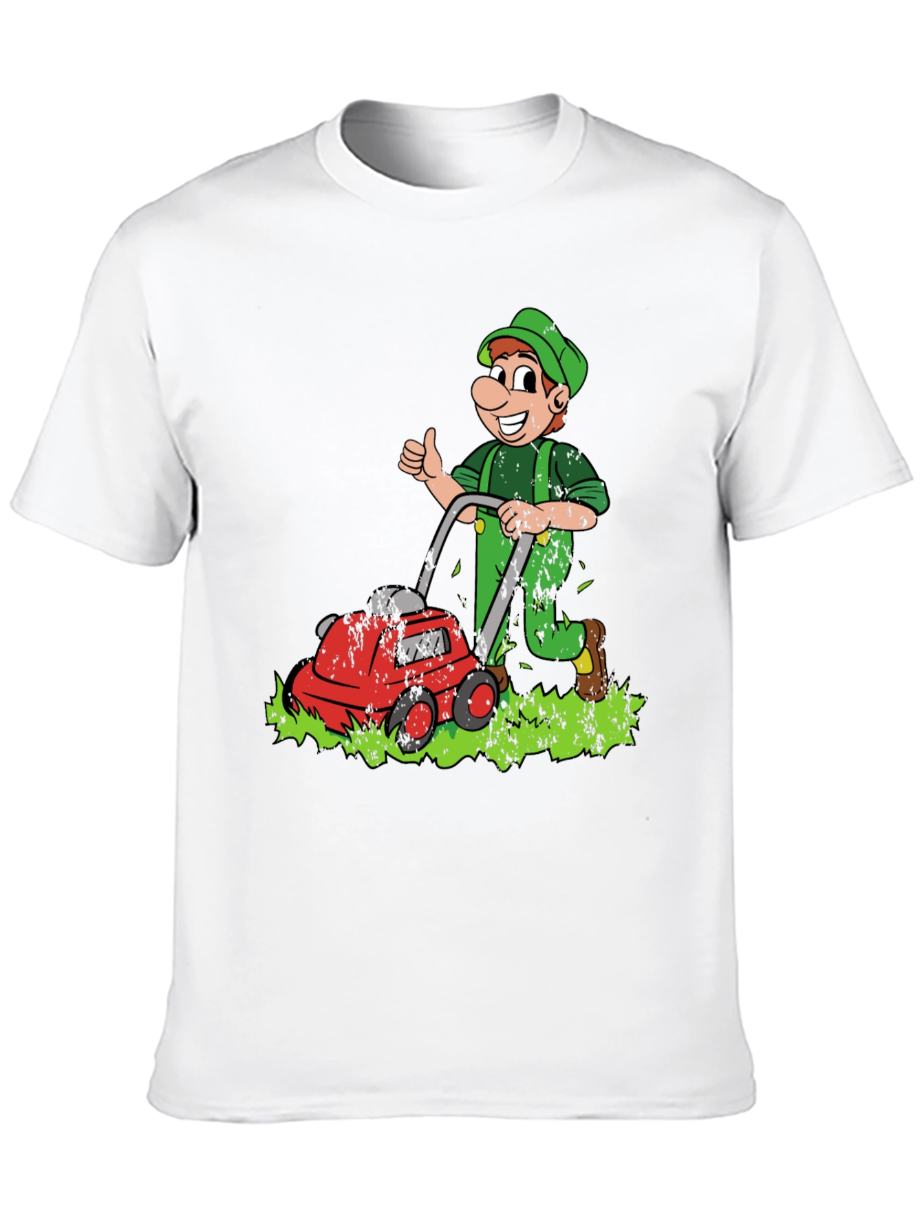 Lawn Mower Man Cartoon Graphic T-Shirt