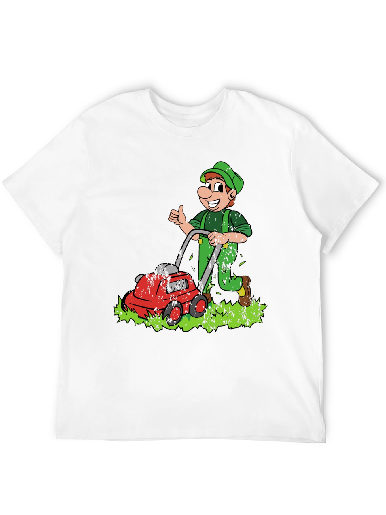 Lawn Mower Man Cartoon Graphic T-Shirt