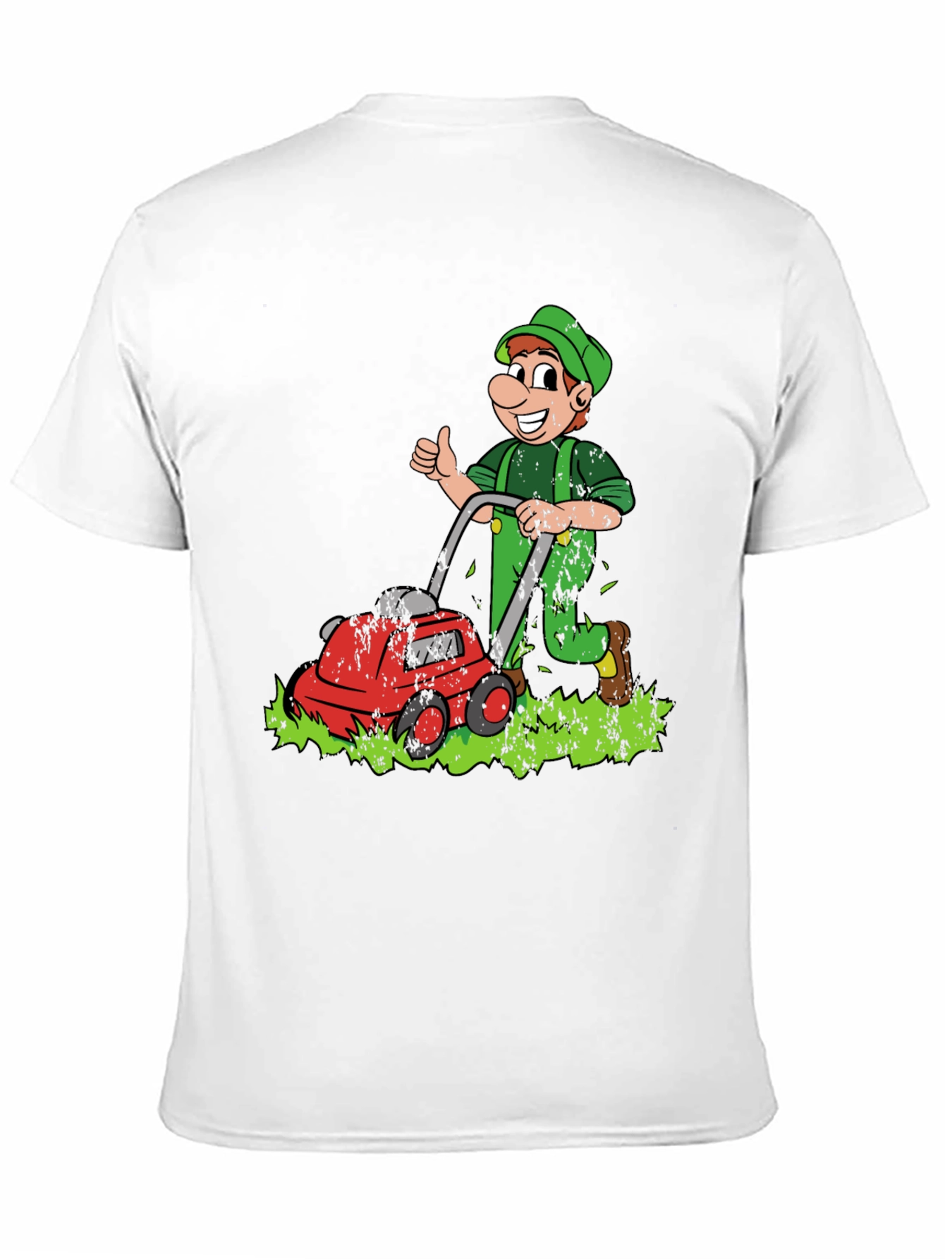 Lawn Mower Man Cartoon Graphic T-Shirt